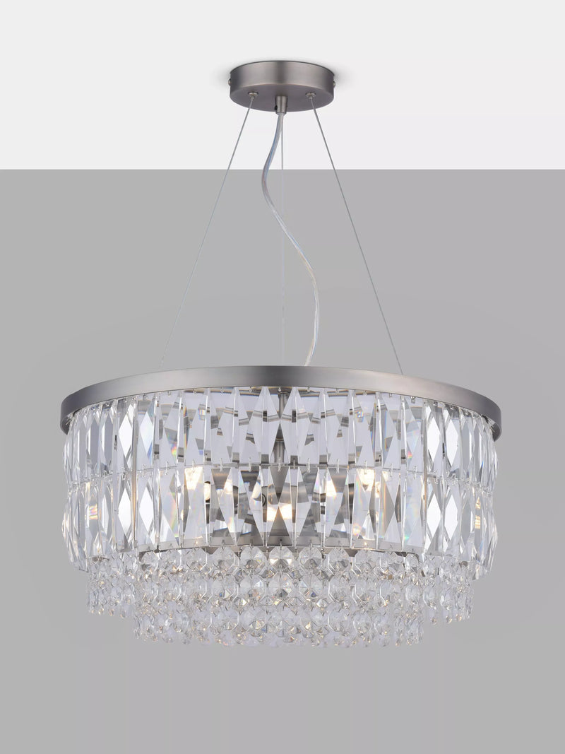 Laura Ashley Rhosill chandelier pewter 48cm - British product