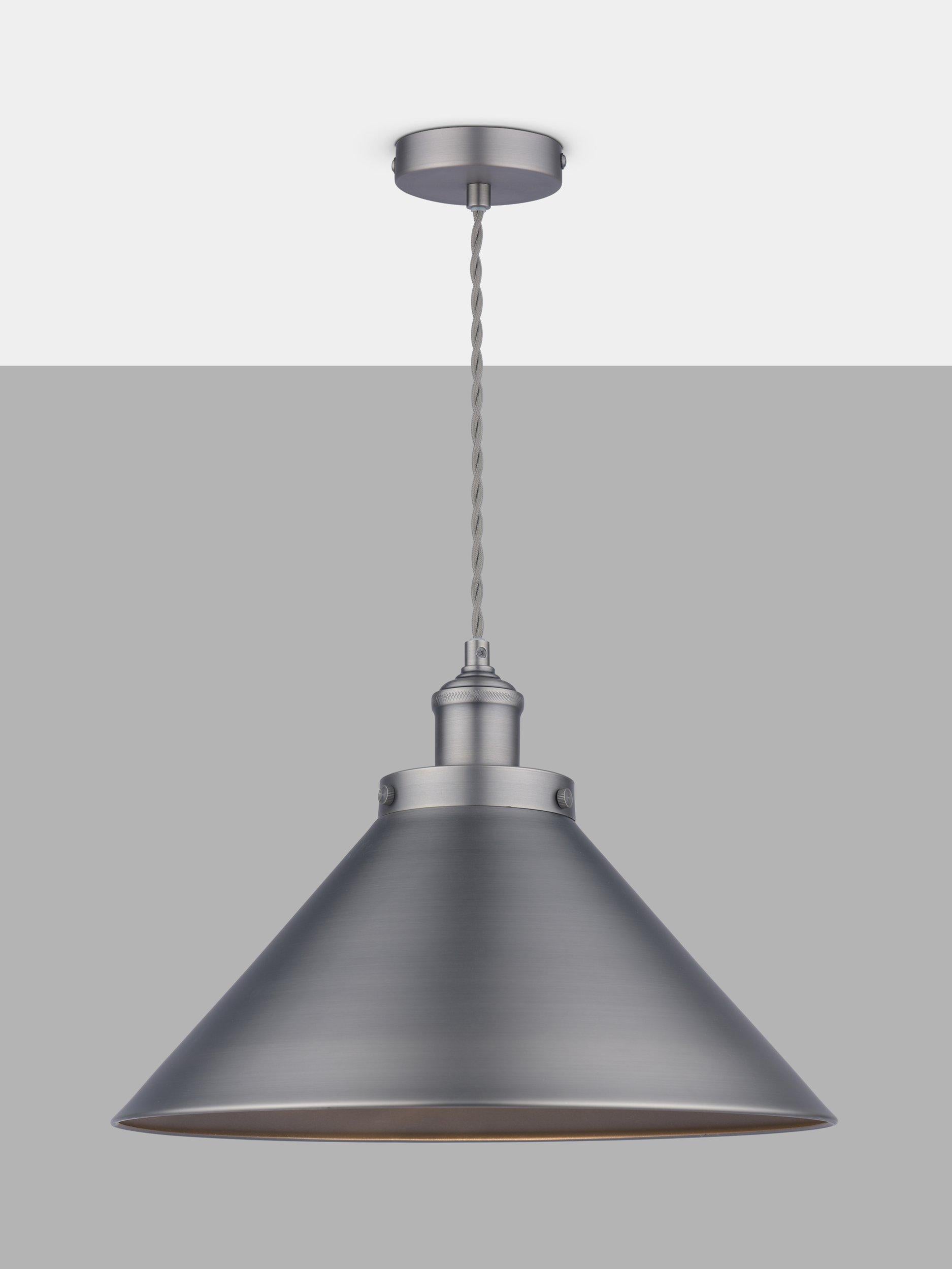 Laura Ashley Rufus Grande ceiling light gunmetal finish, imported from the UK