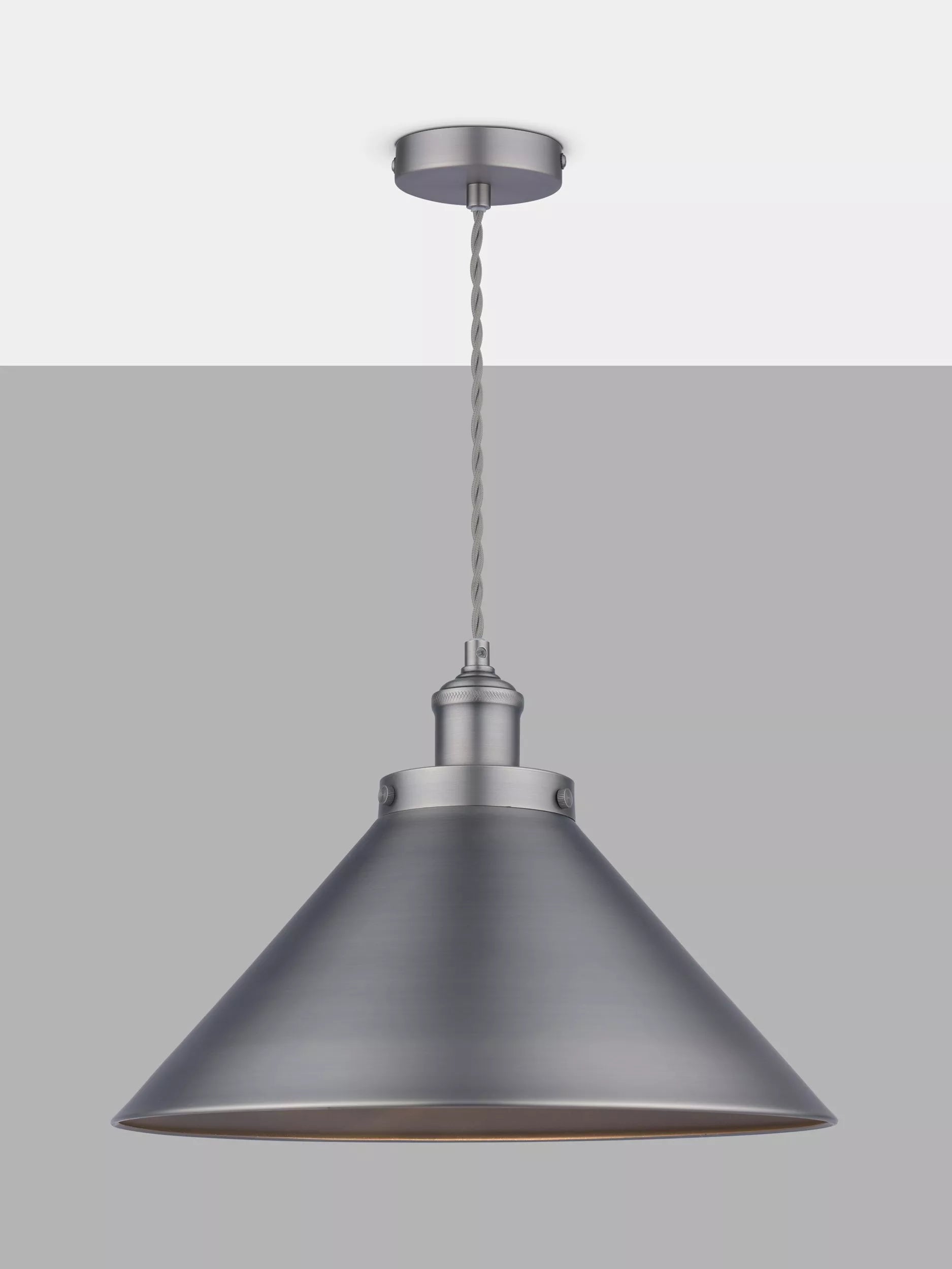 Laura Ashley Rufus Grande ceiling light gunmetal finish, imported from the UK