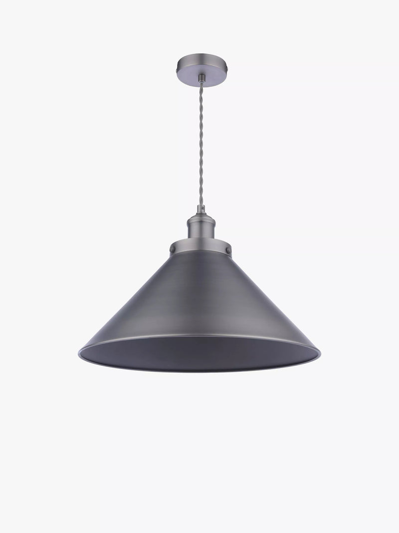 Laura Ashley Rufus Grande ceiling light gunmetal finish, imported from the UK