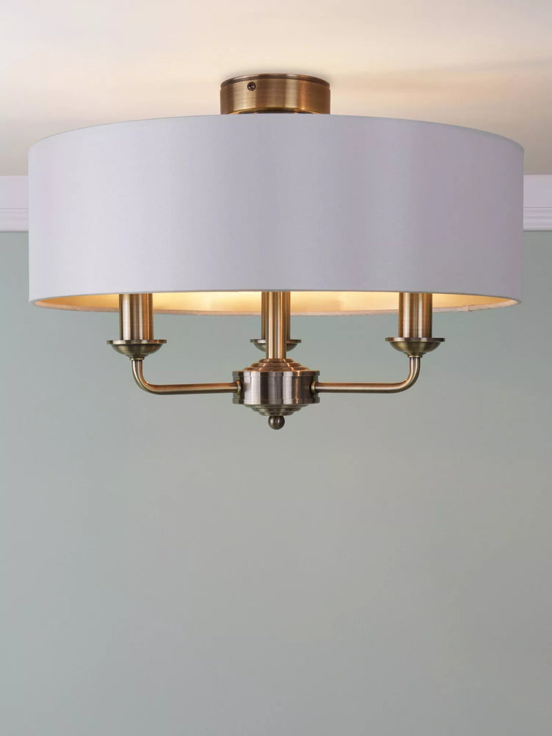 Laura Ashley semi-flush ceiling light antique brass, imported from the UK