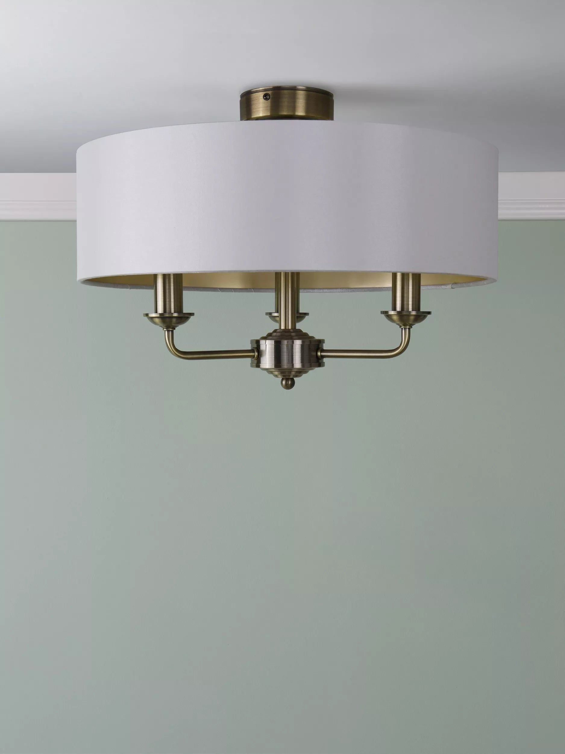 Laura Ashley semi-flush ceiling light antique brass, imported from the UK