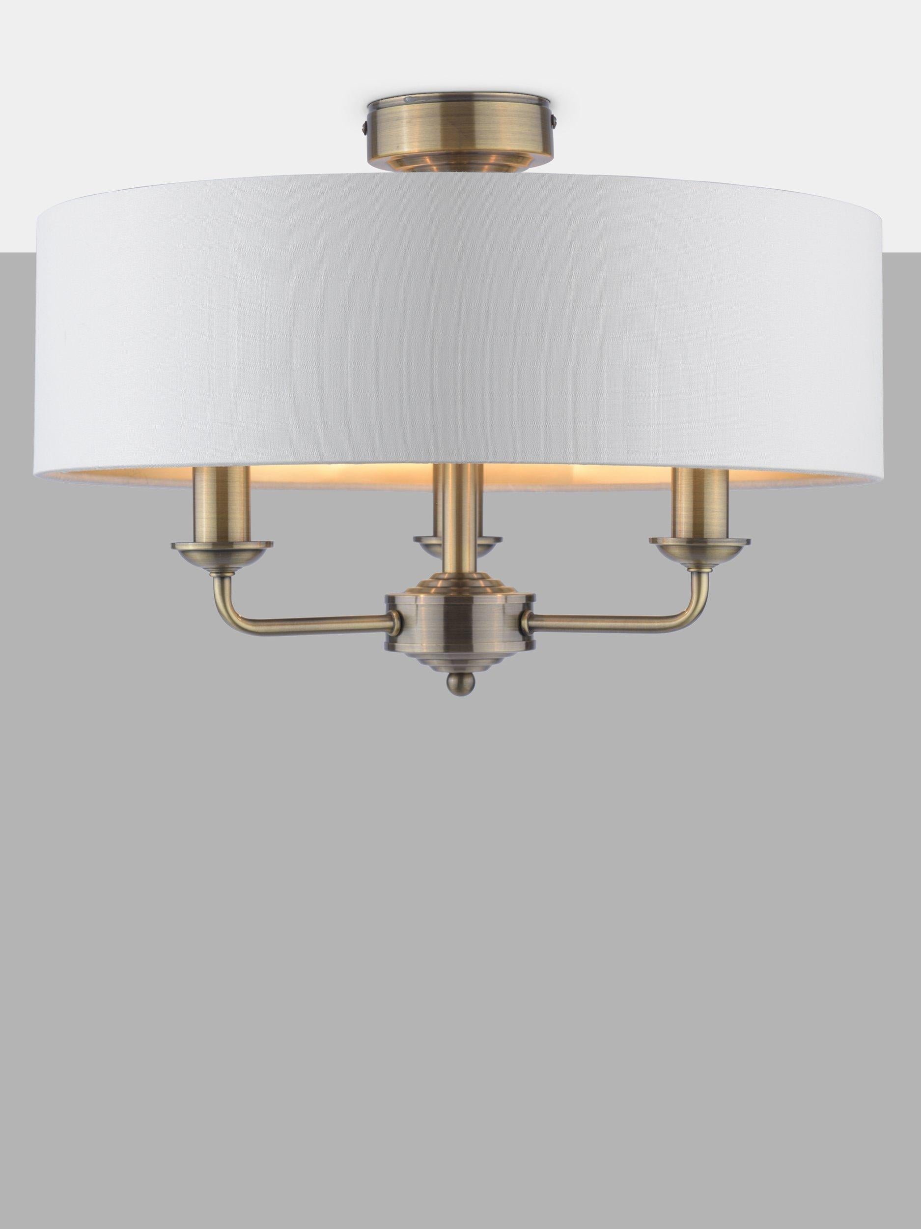 Laura Ashley semi-flush ceiling light antique brass, imported from the UK