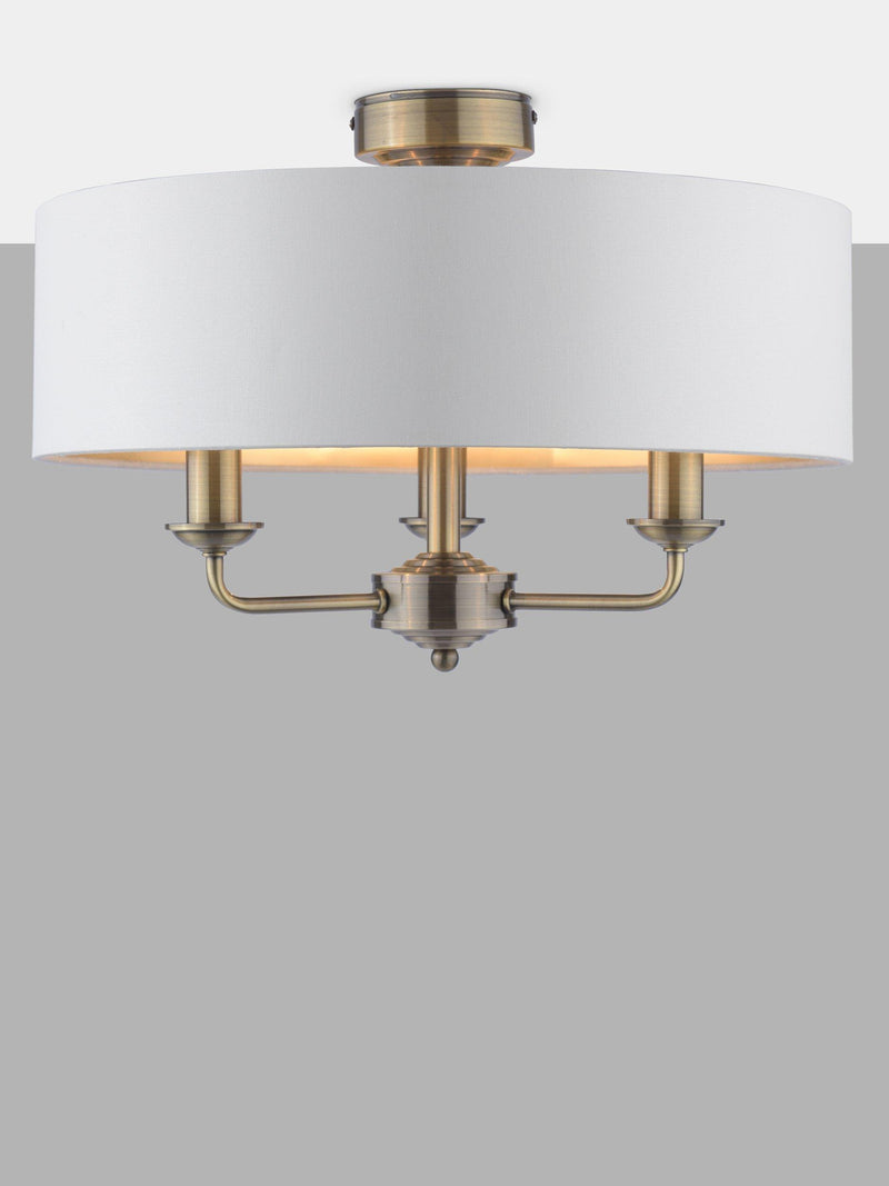 Laura Ashley semi-flush ceiling light antique brass, imported from the UK