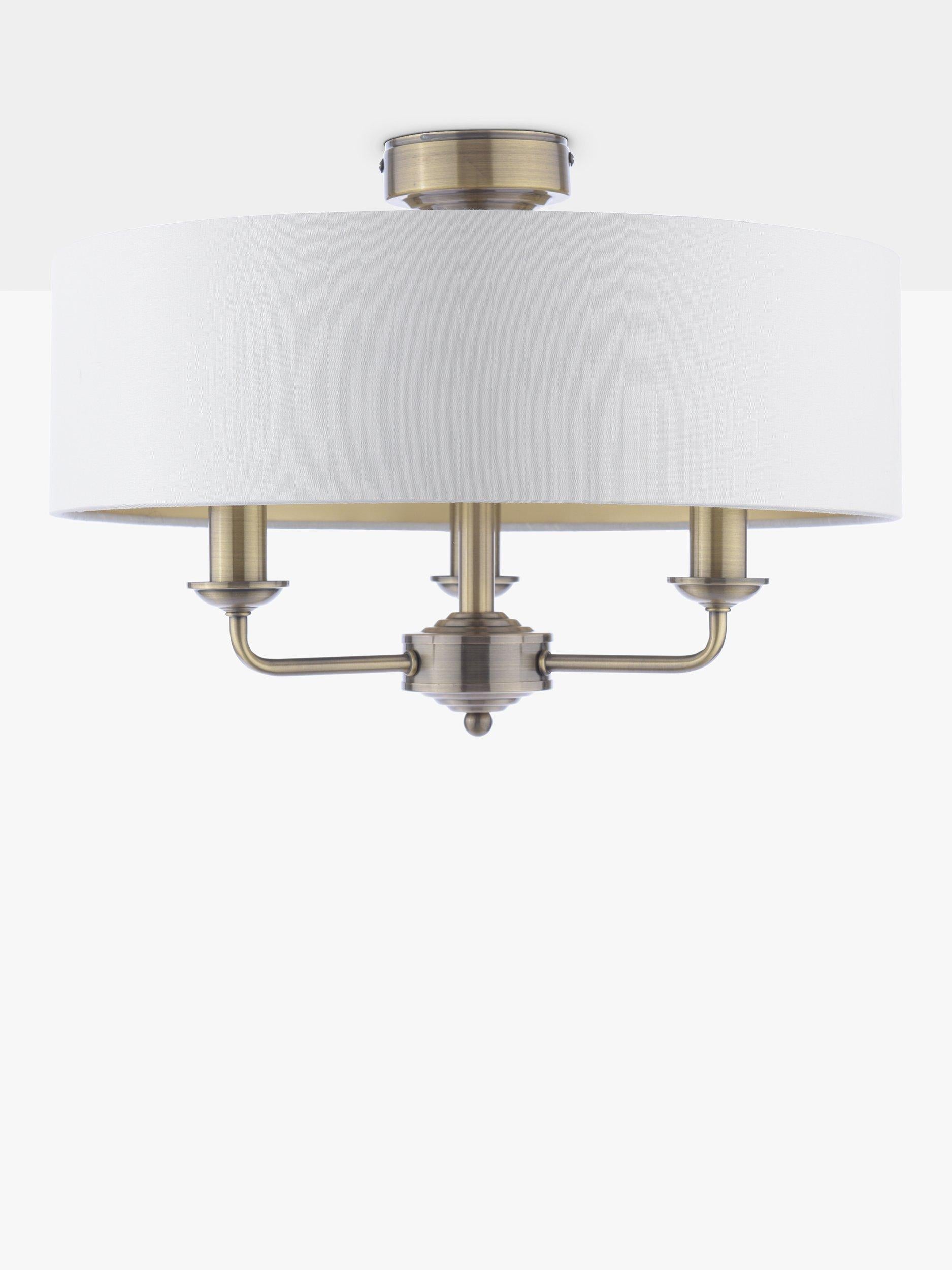 Laura Ashley semi-flush ceiling light antique brass, imported from the UK