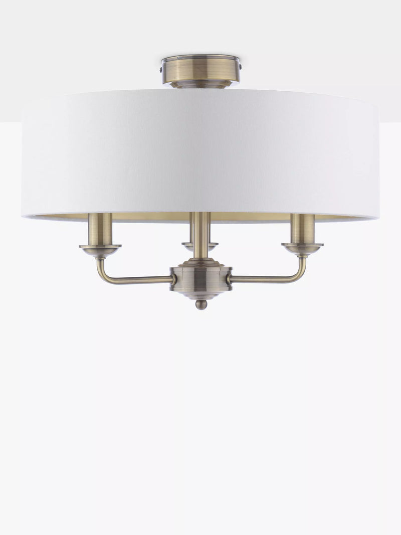 Laura Ashley semi-flush ceiling light antique brass, imported from the UK