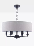 Laura Ashley six-arm black ceiling light, imported from the UK