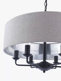 Laura Ashley six-arm black ceiling light, imported from the UK