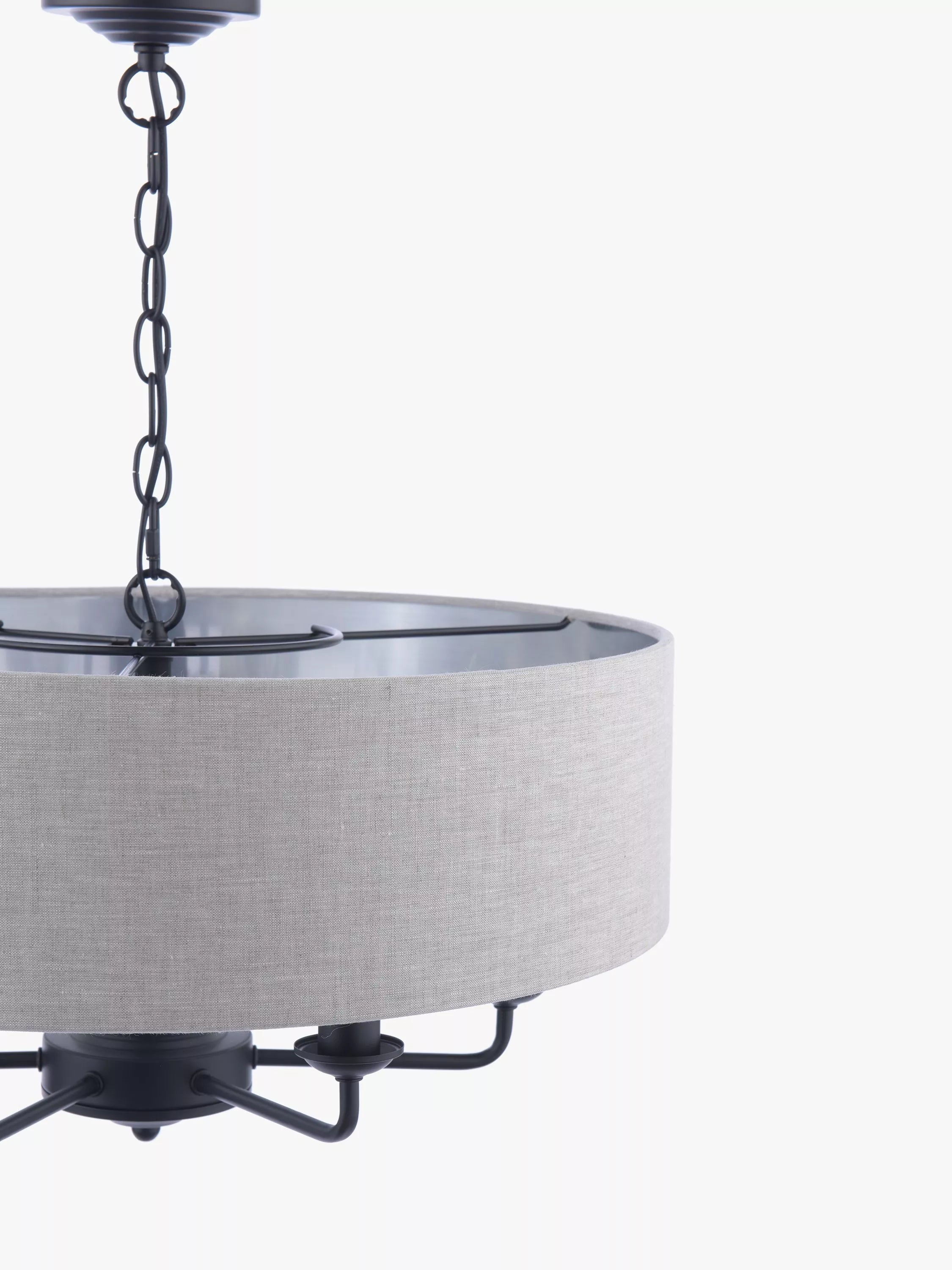Laura Ashley six-arm black ceiling light, imported from the UK