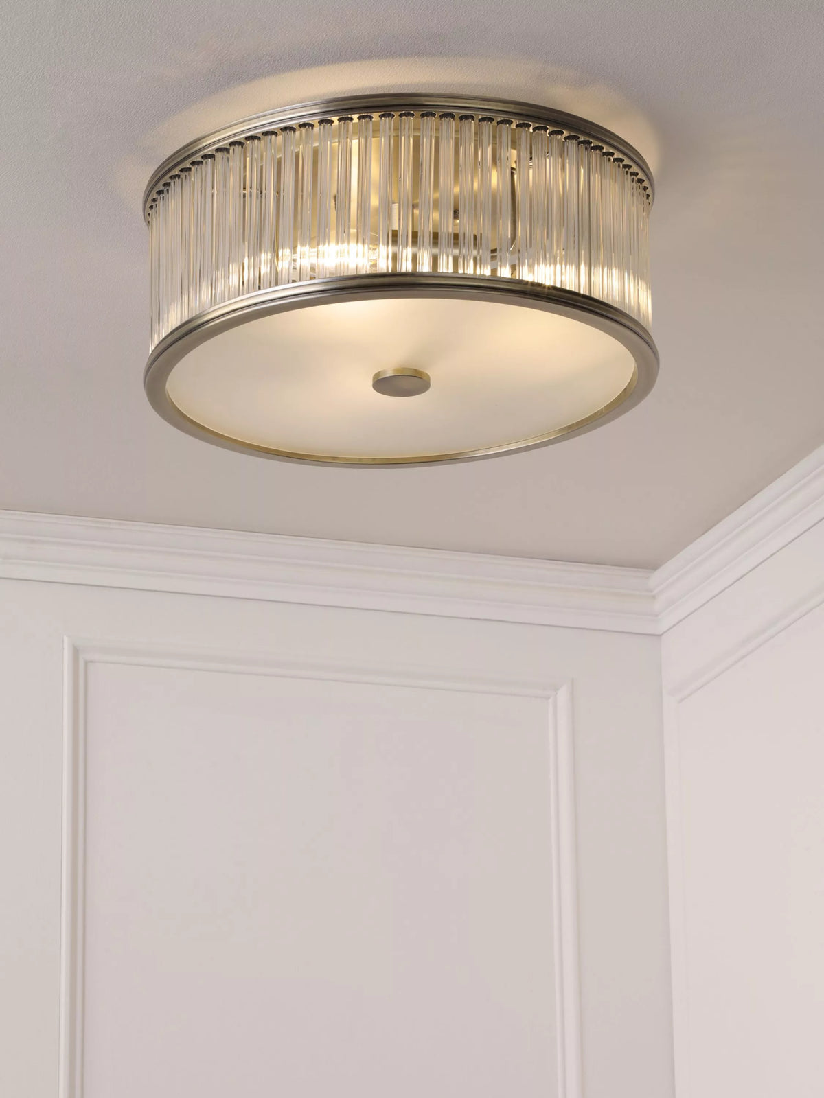 Laura Ashley flush ceiling light antique brass 35.5cm, imported from the UK