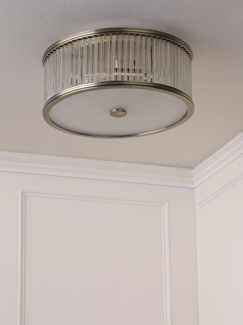 Laura Ashley flush ceiling light antique brass 35.5cm, imported from the UK