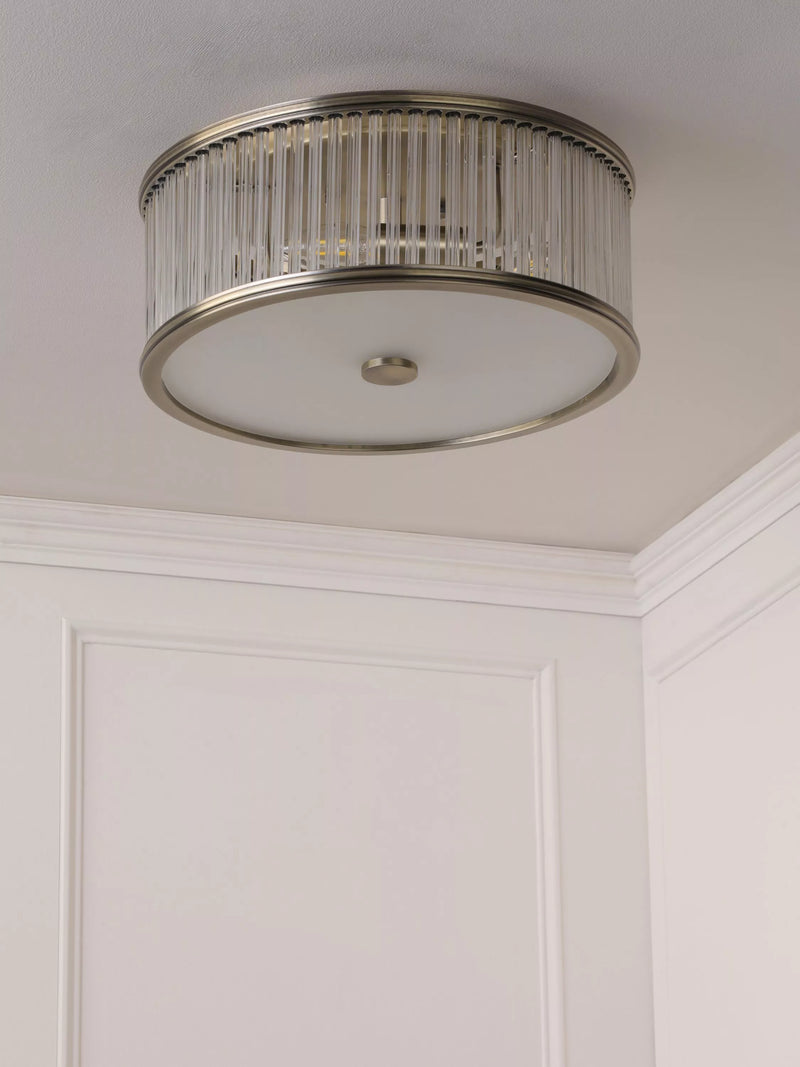 Laura Ashley flush ceiling light antique brass 35.5cm, imported from the UK