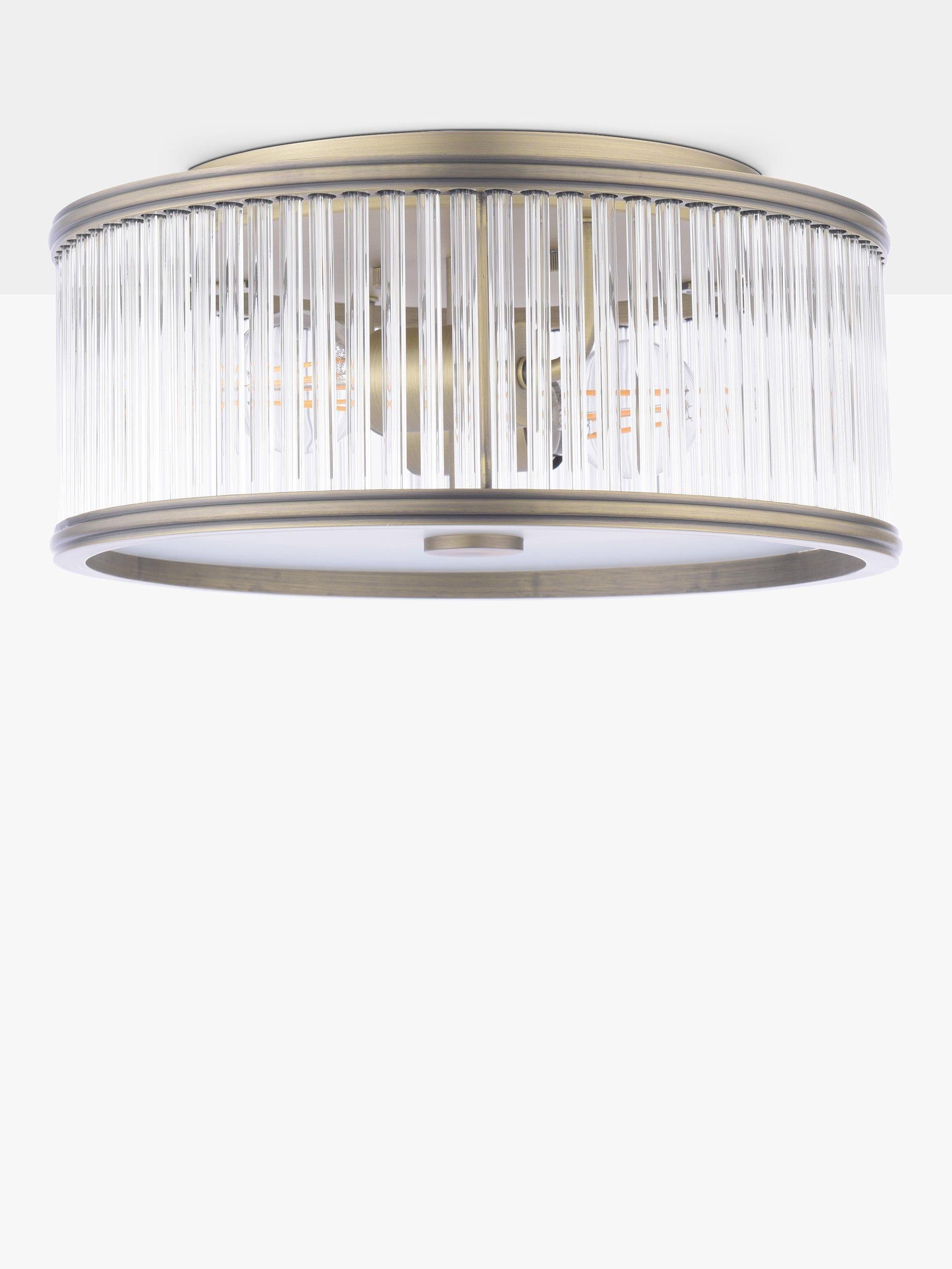 Laura Ashley flush ceiling light antique brass 35.5cm, imported from the UK