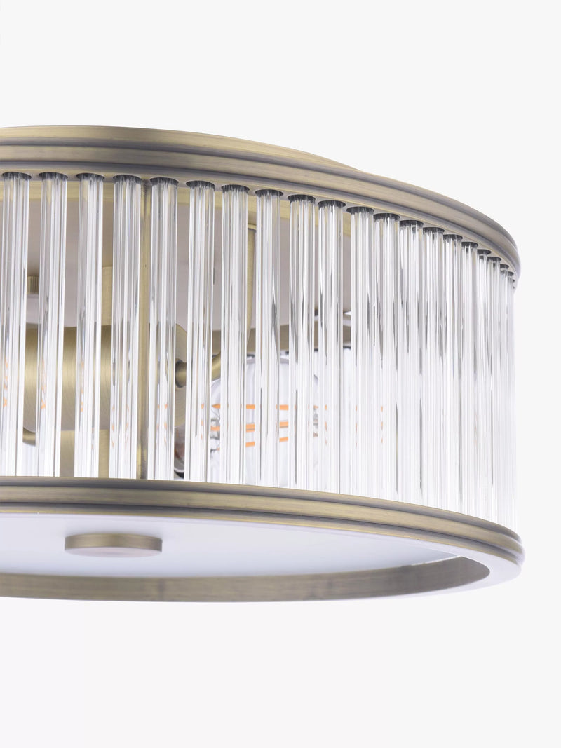 Laura Ashley flush ceiling light antique brass 35.5cm, imported from the UK