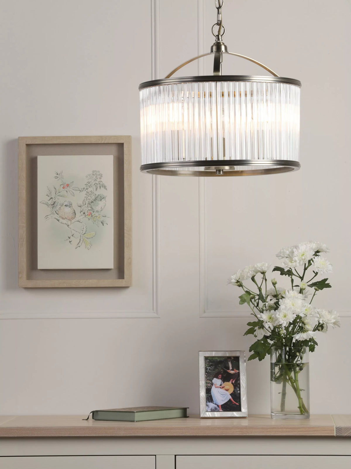 Laura Ashley pendant light antique brass 38cm (British brand)
