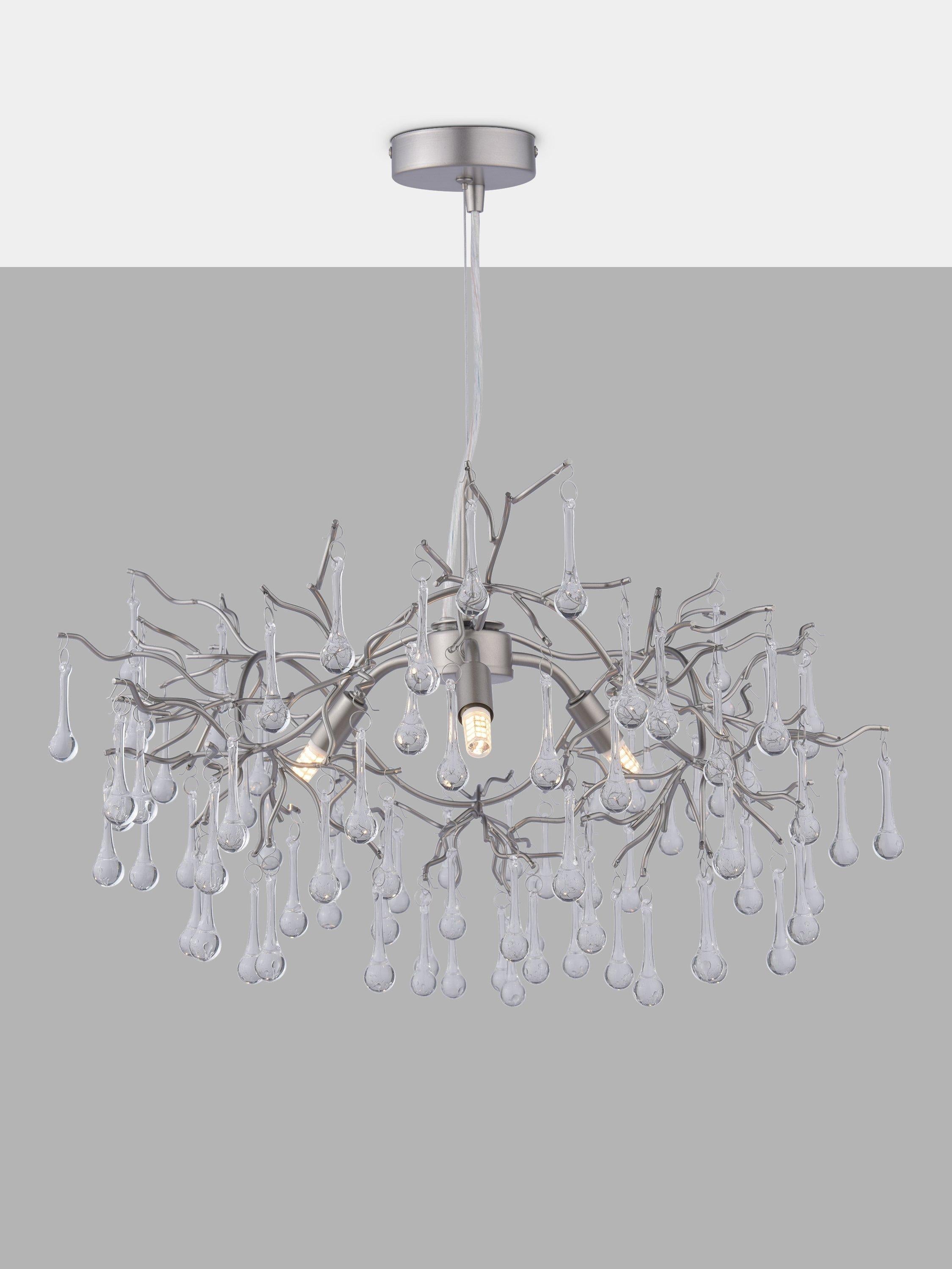 Laura Ashley Willow ceiling light in pewter with crystal drops (British brand)