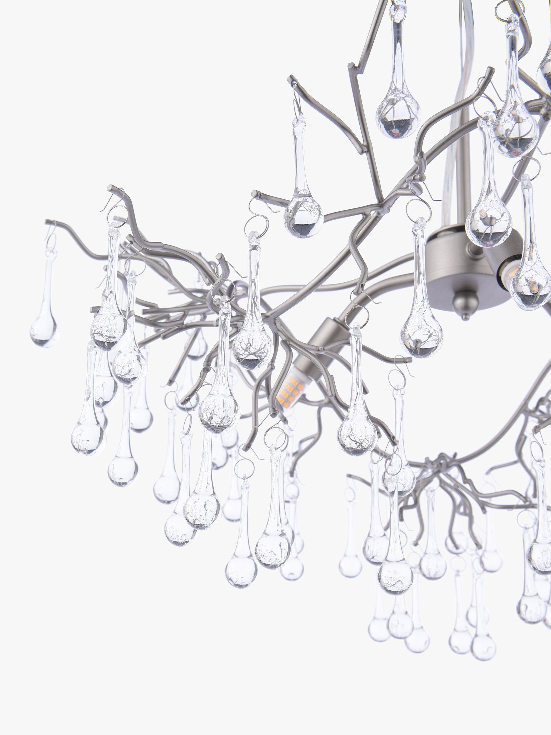 Laura Ashley Willow ceiling light in pewter with crystal drops (British brand)