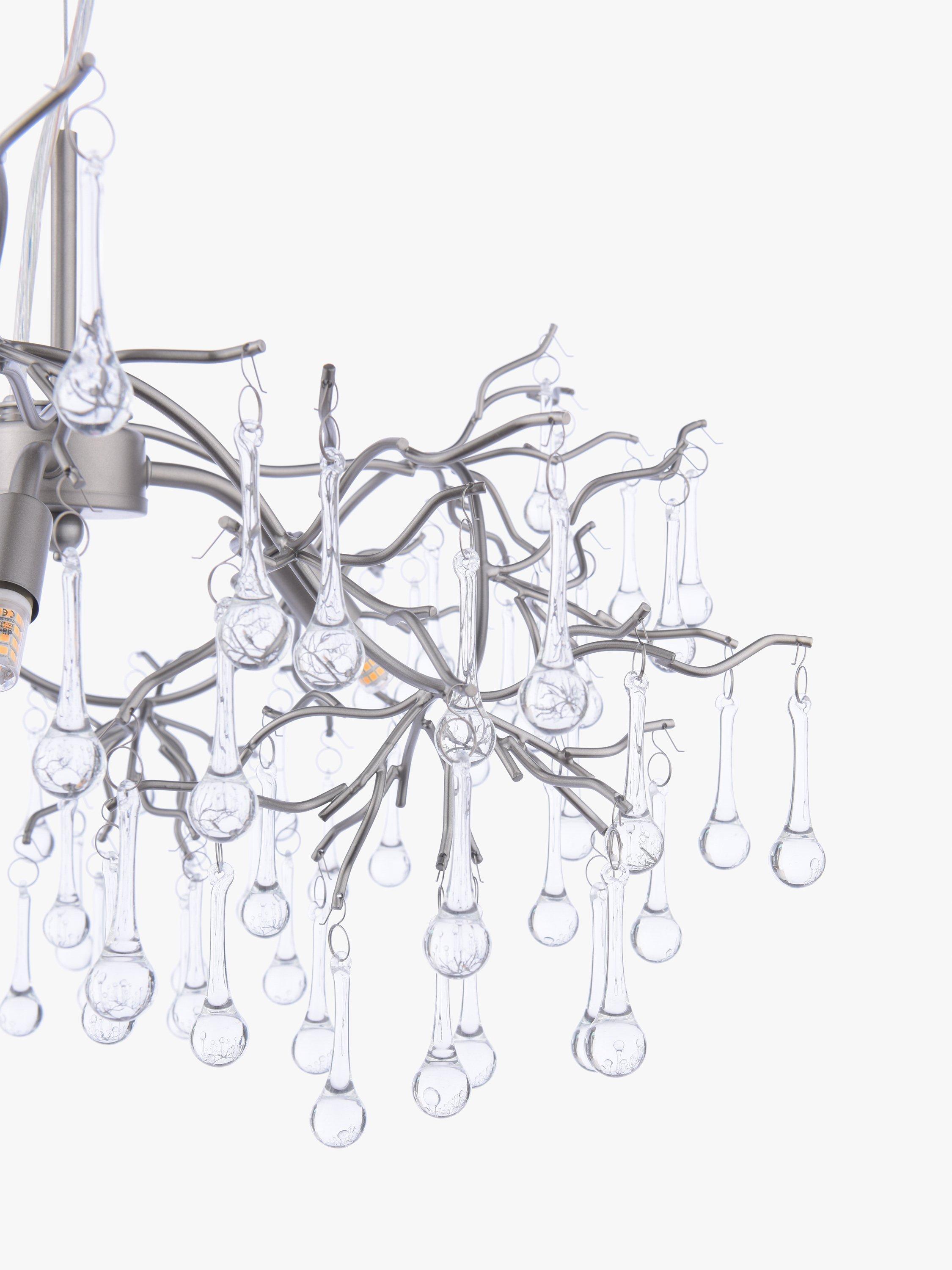 Laura Ashley Willow ceiling light in pewter with crystal drops (British brand)