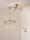 Laura Ashley Willow ceiling light in pewter with crystal drops (British brand)