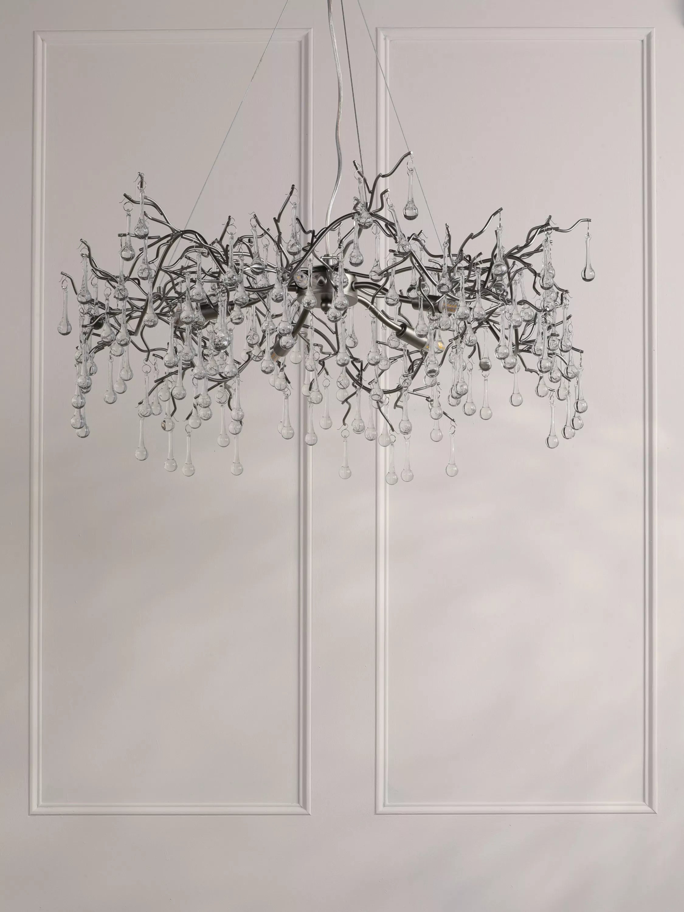 Laura Ashley Willow Grande ceiling light pewter finish, UK version