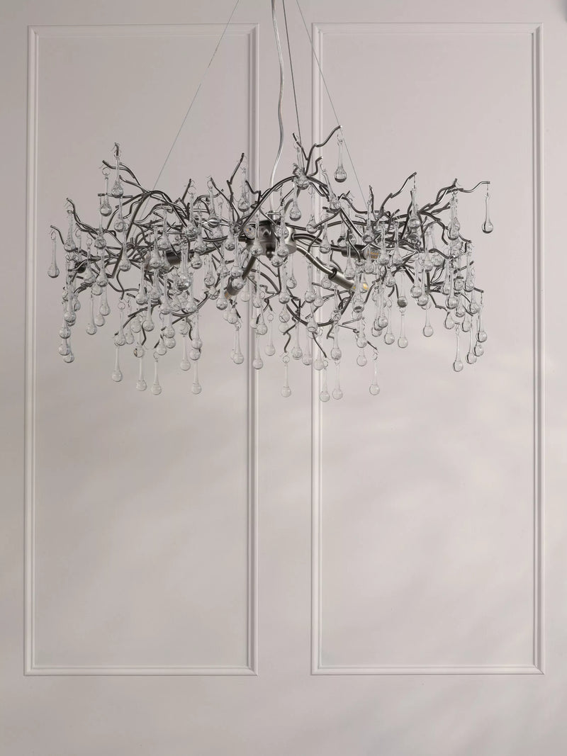 Laura Ashley Willow Grande ceiling light pewter finish, UK version