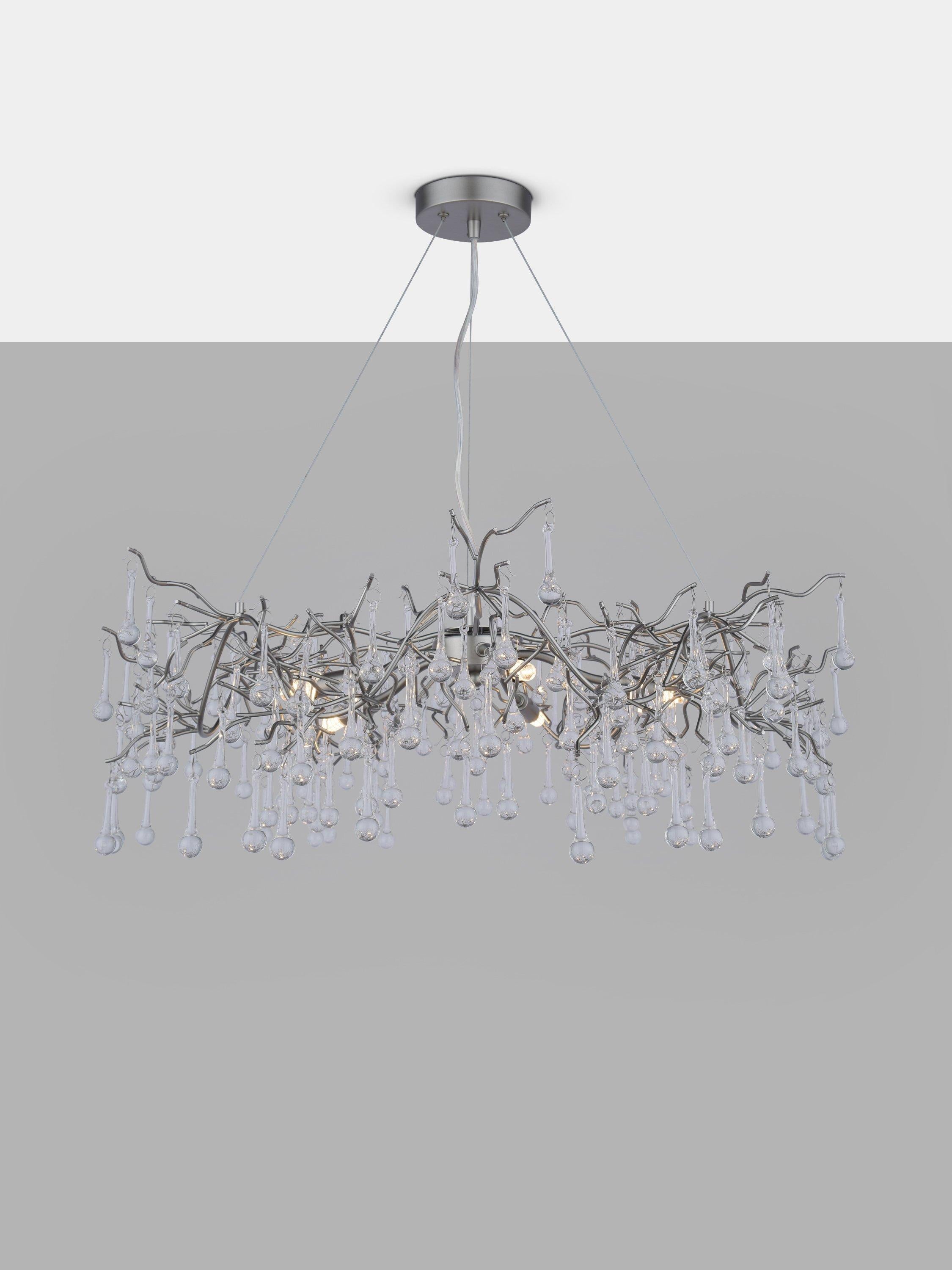 Laura Ashley Willow Grande ceiling light pewter finish, UK version