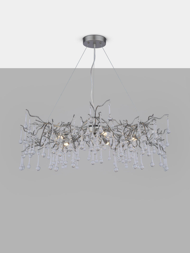 Laura Ashley Willow Grande ceiling light pewter finish, UK version