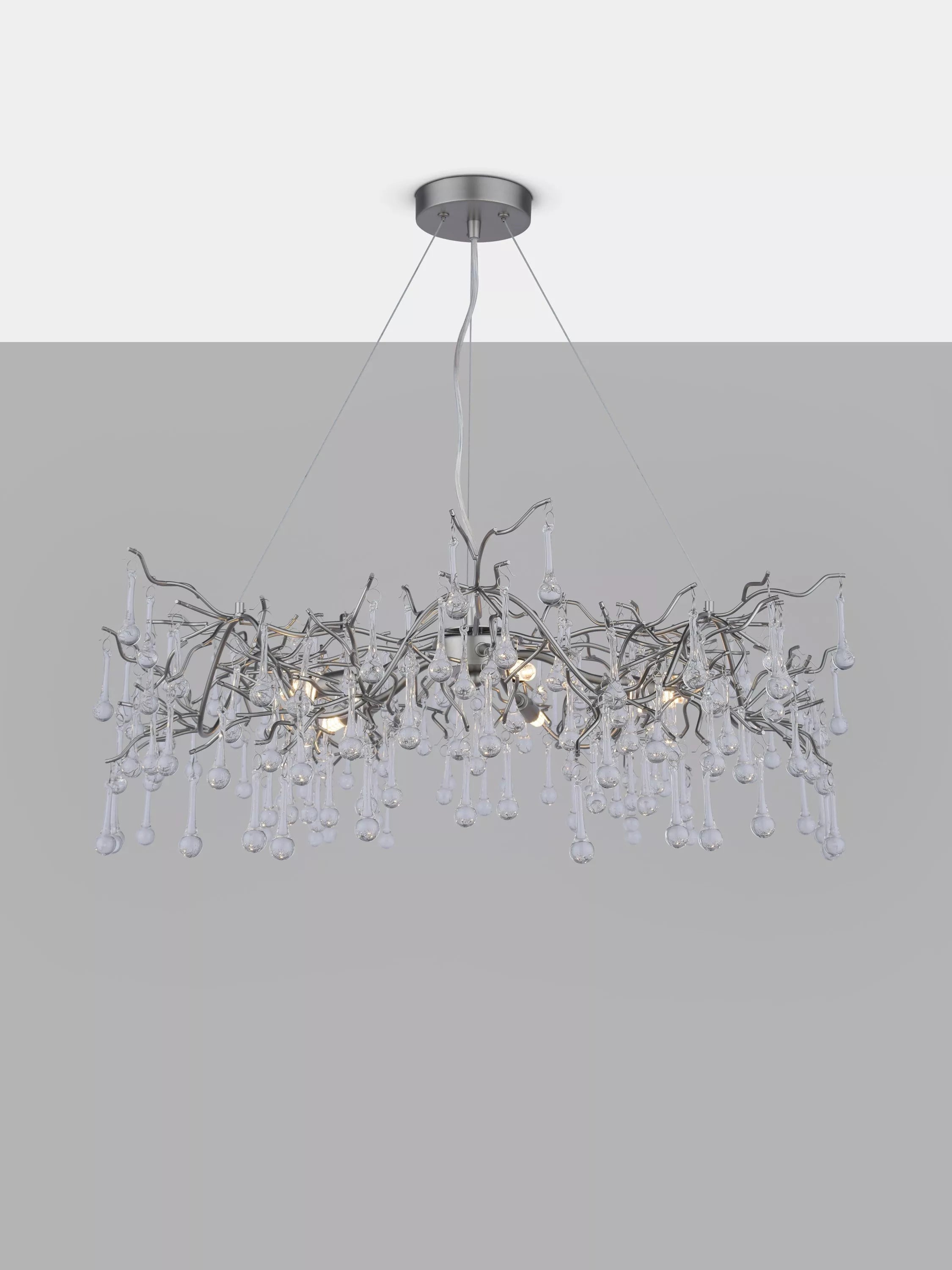 Laura Ashley Willow Grande ceiling light pewter finish, UK version