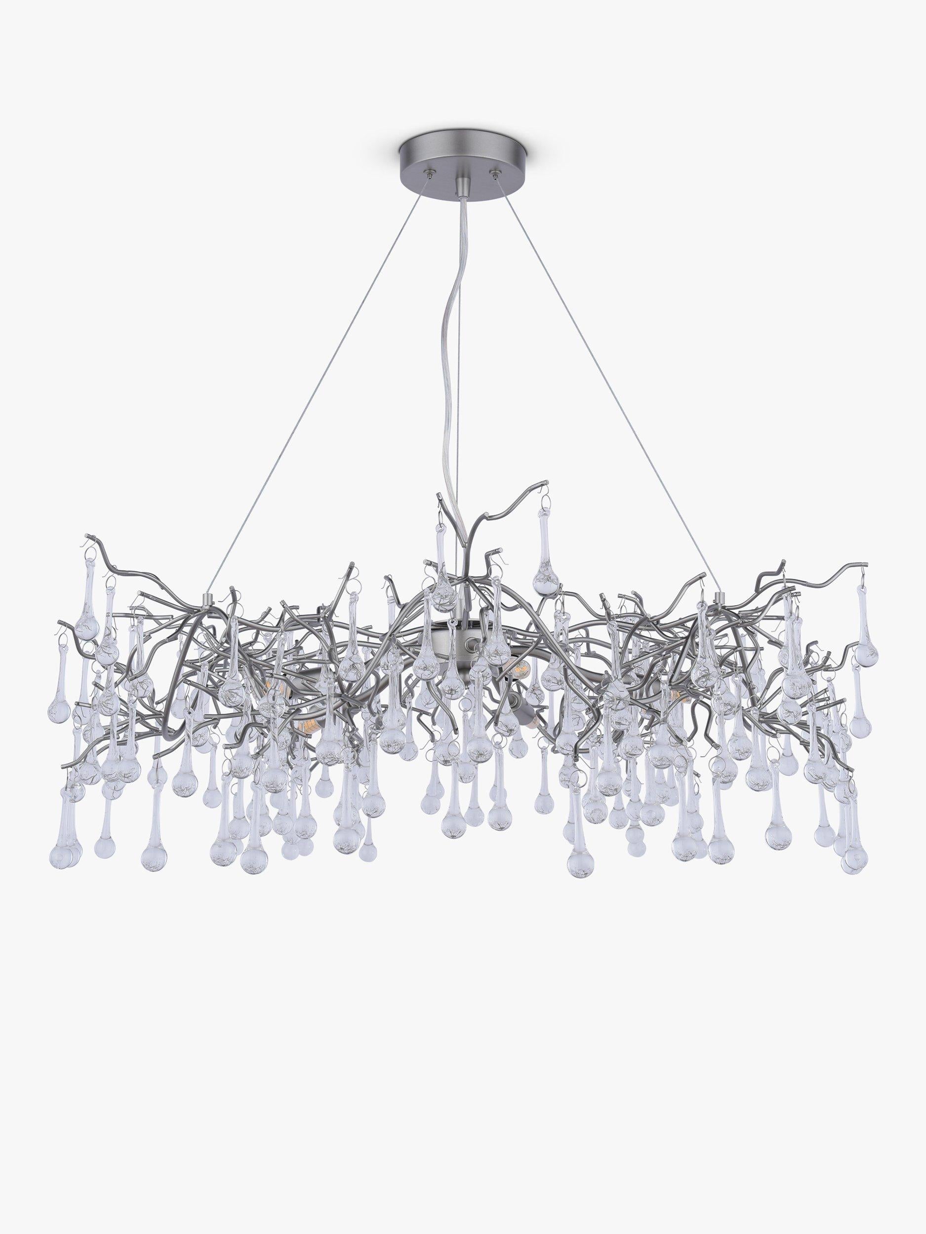 Laura Ashley Willow Grande ceiling light pewter finish, UK version