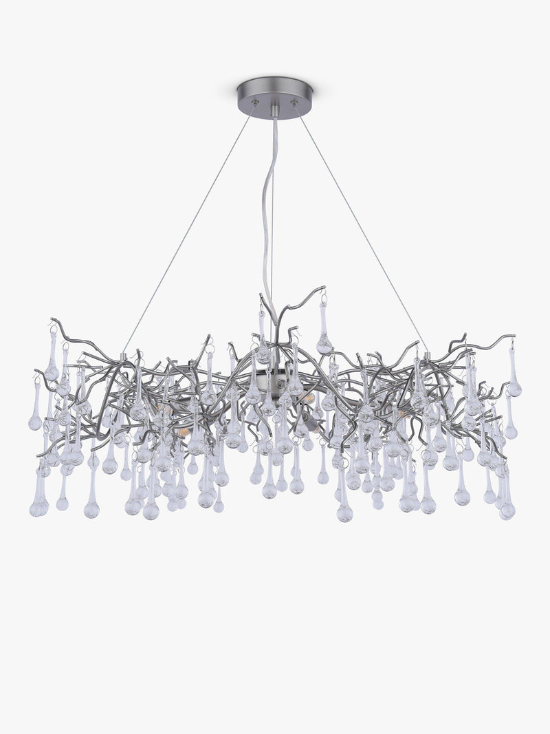 Laura Ashley Willow Grande ceiling light pewter finish, UK version