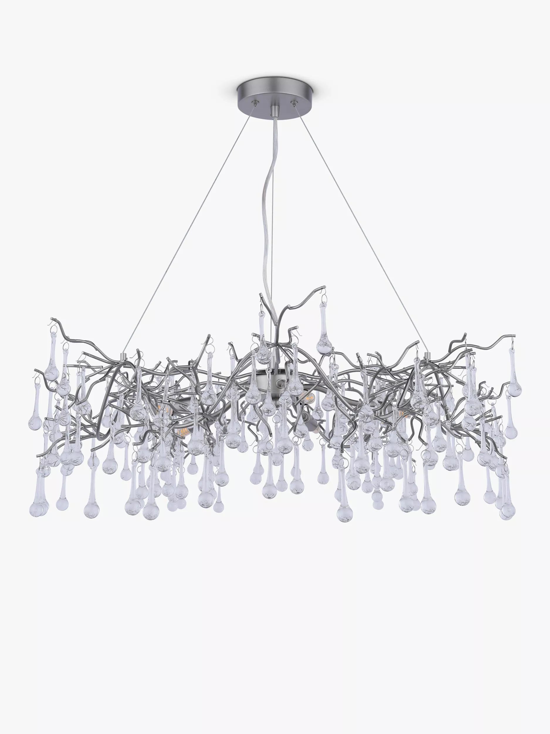 Laura Ashley Willow Grande ceiling light pewter finish, UK version