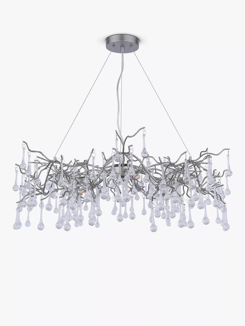 Laura Ashley Willow Grande ceiling light pewter finish, UK version
