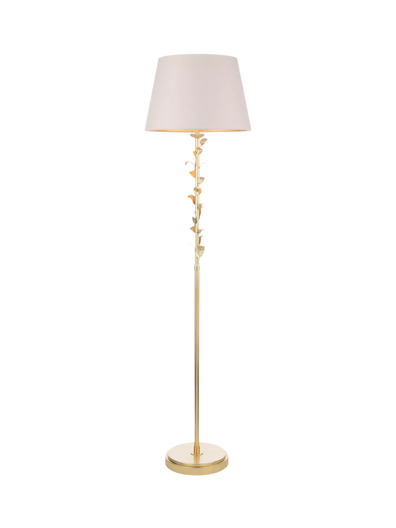 Laura Ashley Halton floor lamp in gold (British brand)