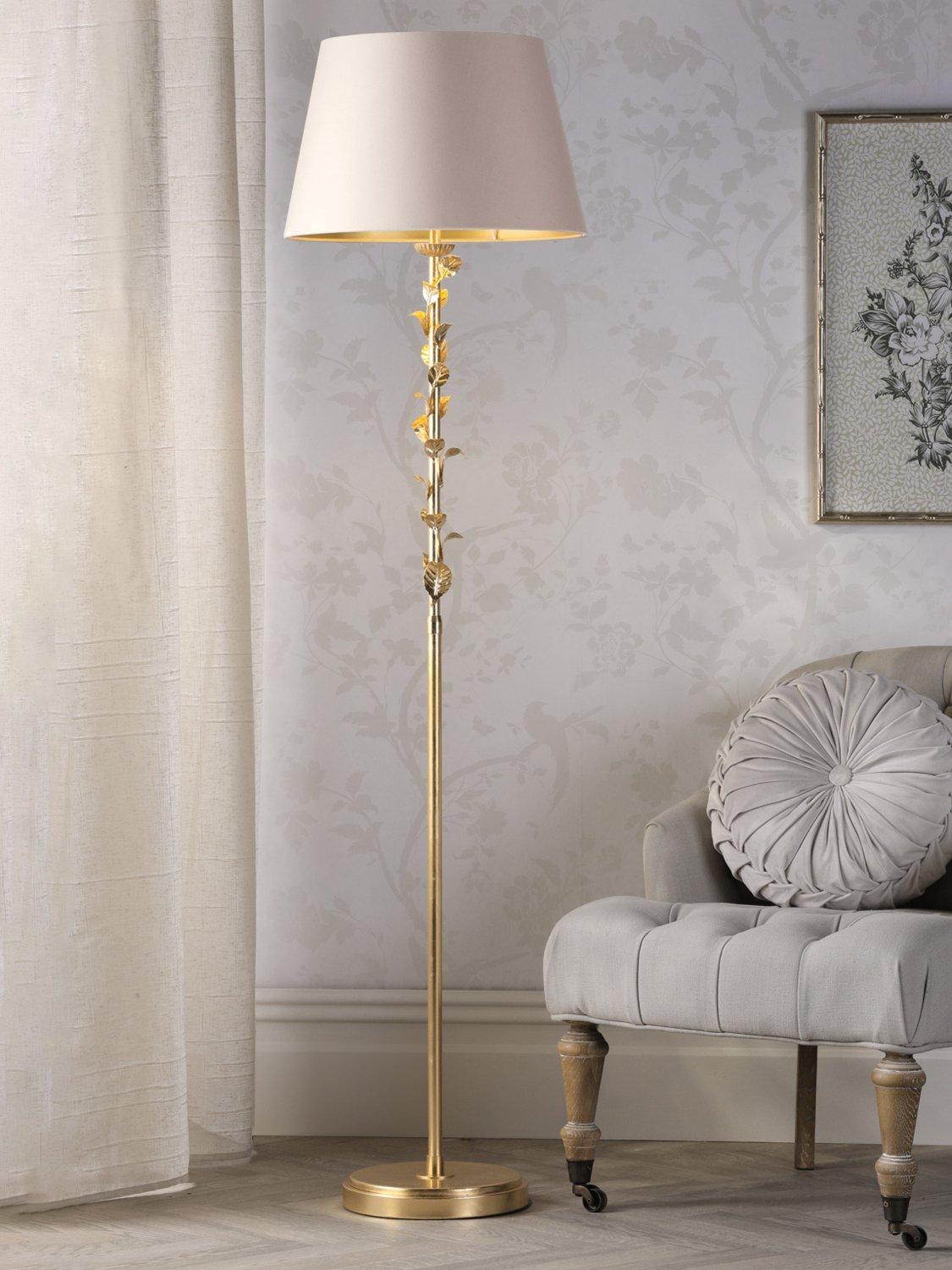 Laura Ashley Halton floor lamp in gold (British brand)