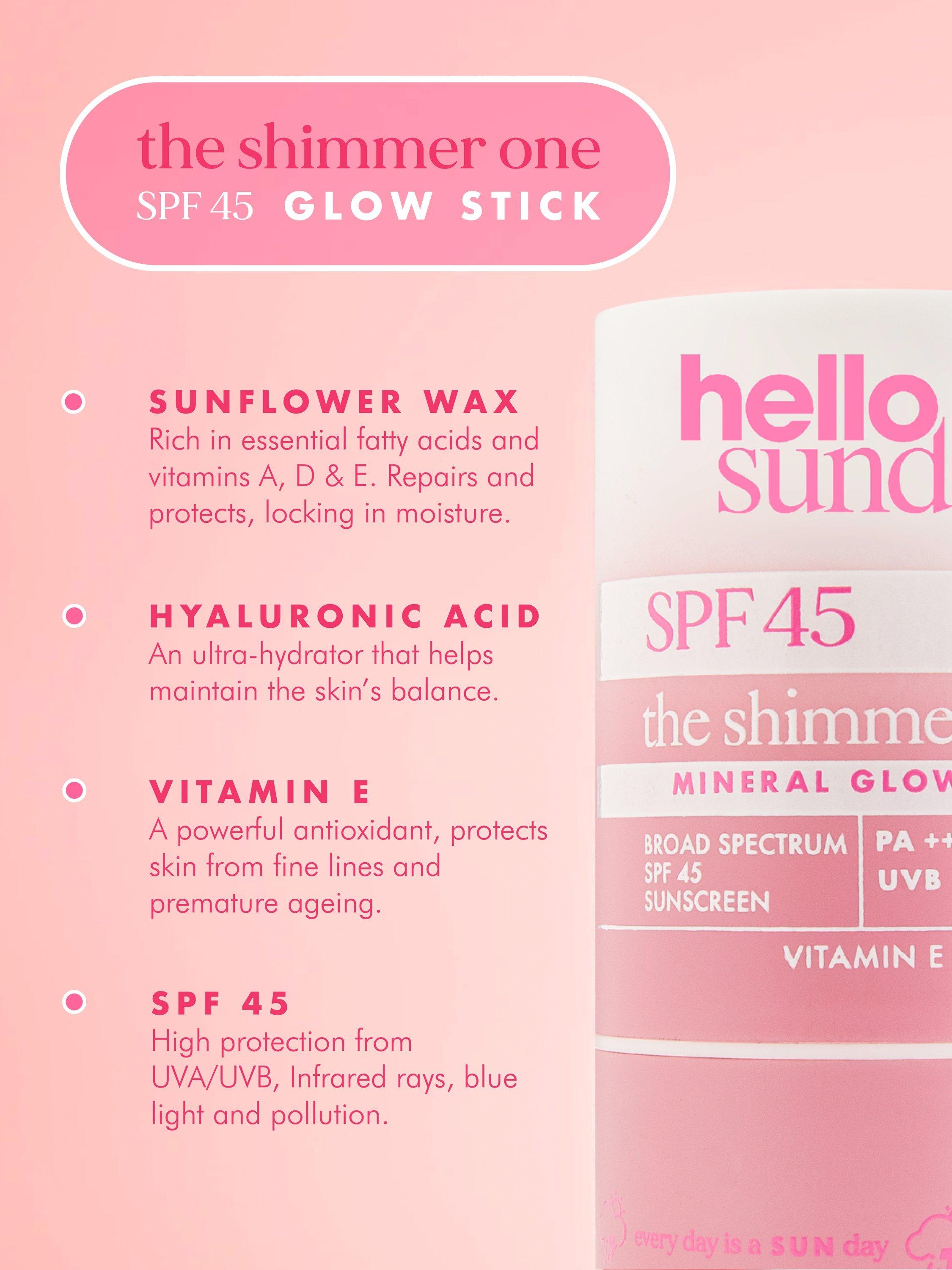 Hello Sunday The Shimmer One Mineral Stick SPF 45, 20g