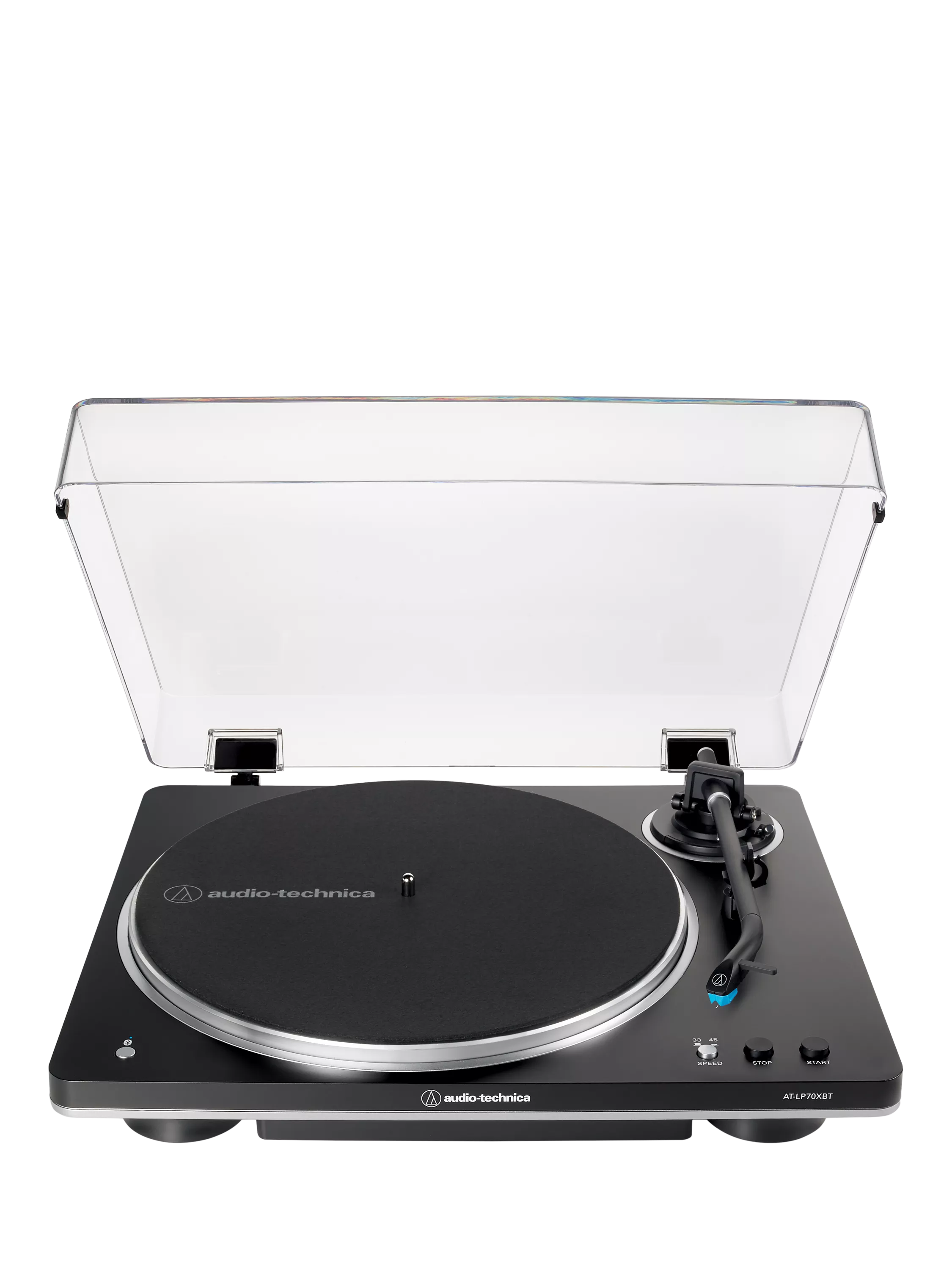 Audio-Technica AT-LP70XBT Bluetooth turntable in black and silver (British brand)