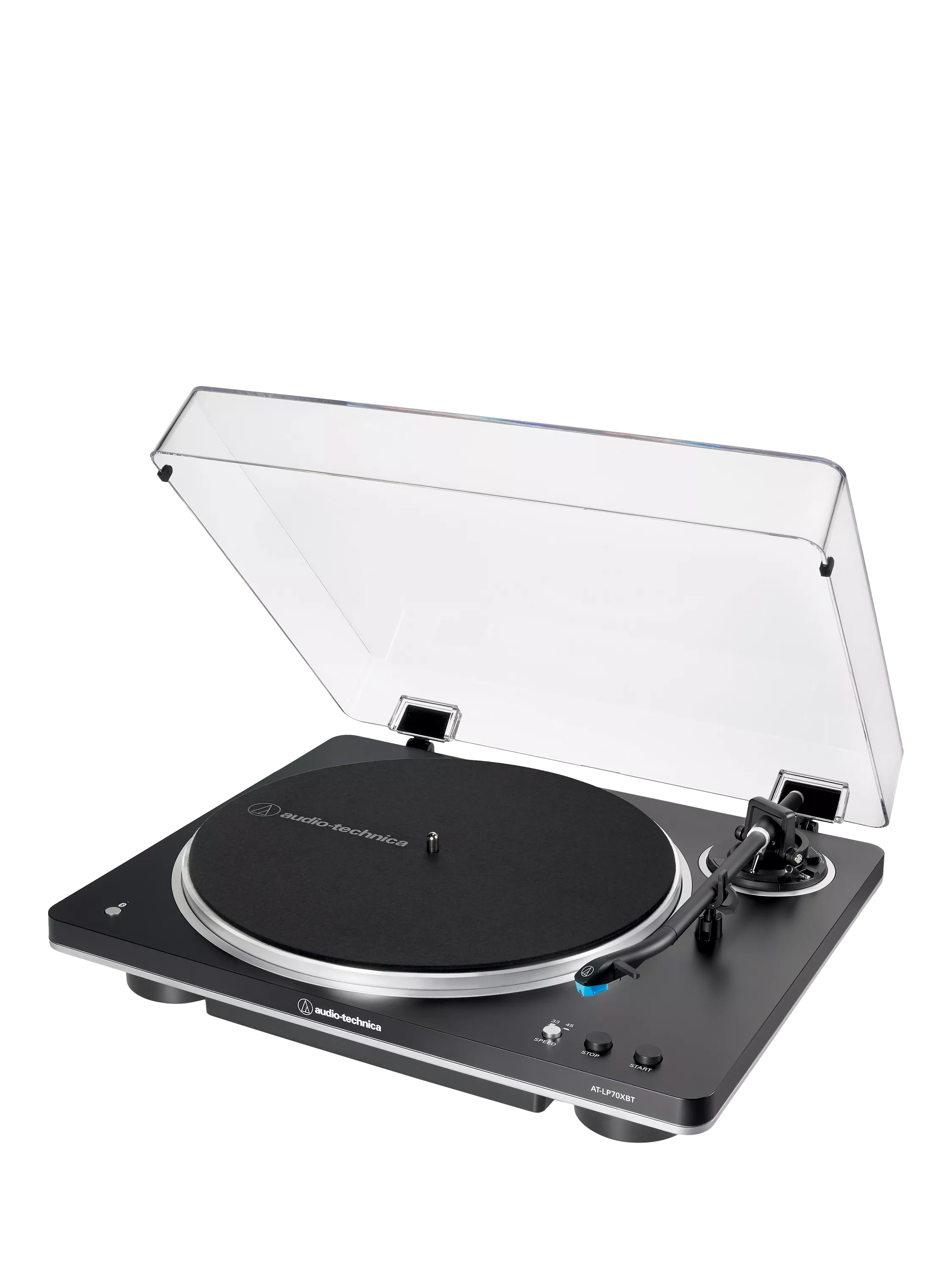 Audio-Technica AT-LP70XBT Bluetooth turntable in black and silver (British brand)