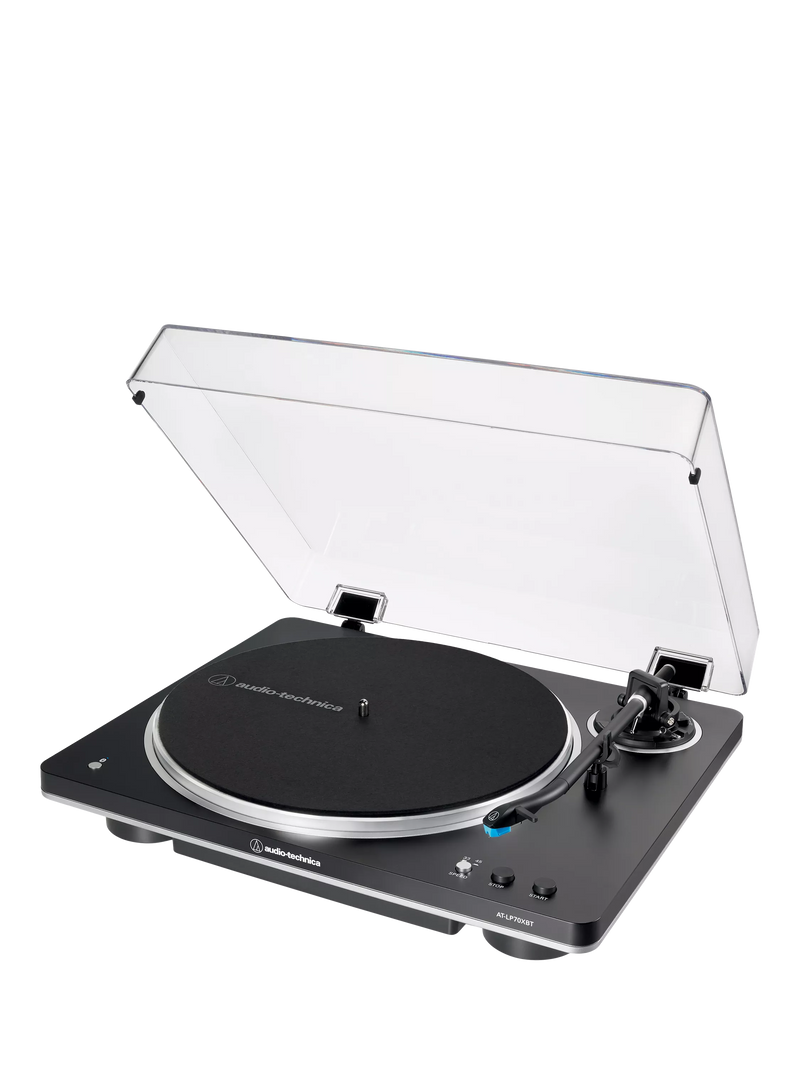 Audio-Technica AT-LP70XBT Bluetooth turntable in black and silver (British brand)