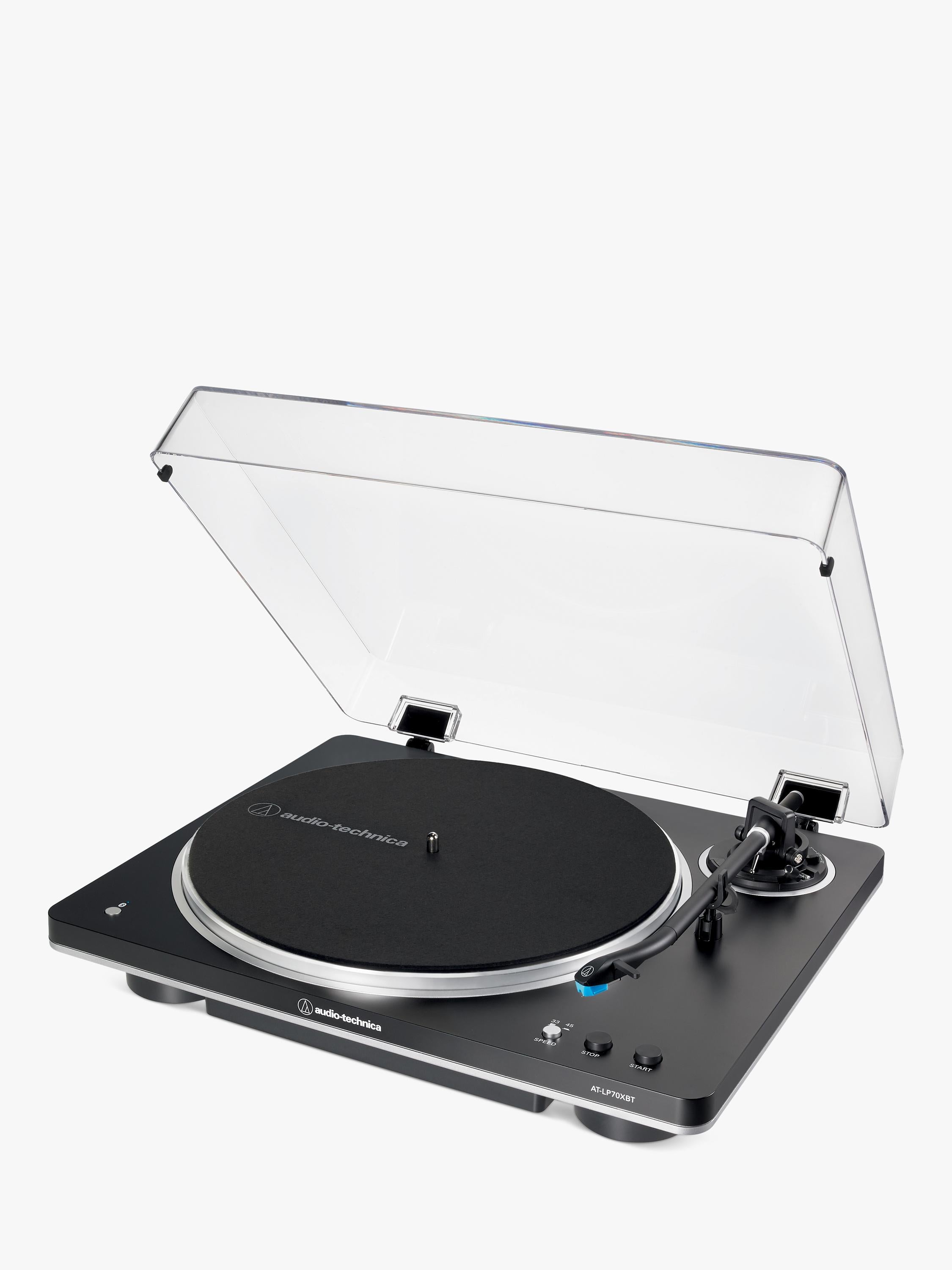 Audio-Technica AT-LP70XBT Bluetooth turntable in black and silver (British brand)