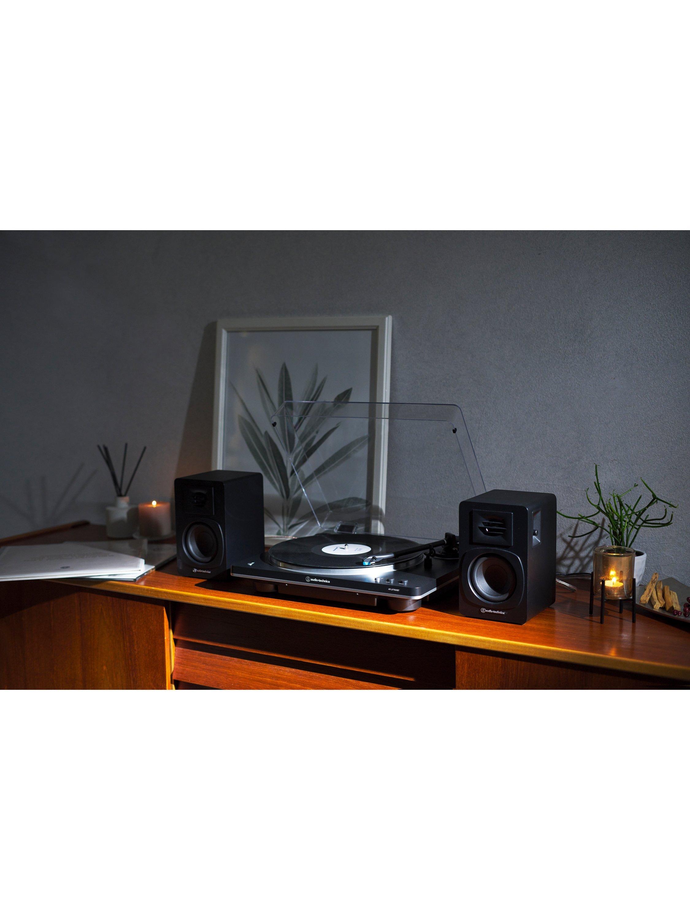 Audio-Technica AT-LP70XBT Bluetooth turntable in black and silver (British brand)