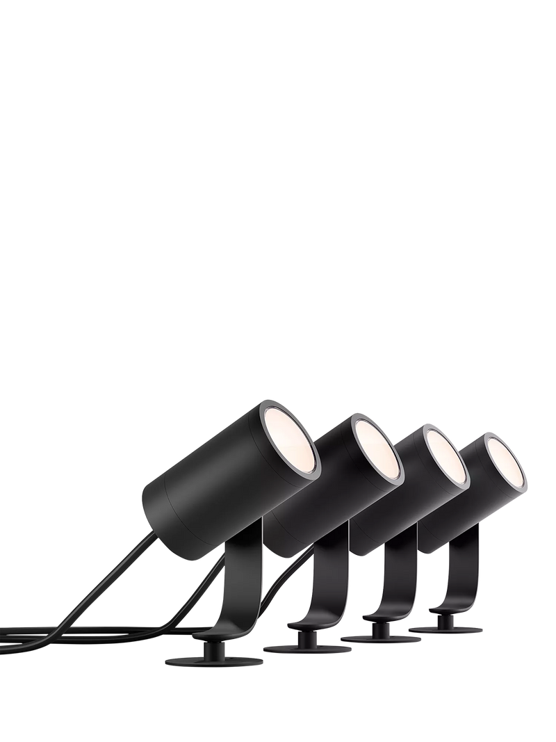Philips Hue Lily outdoor spotlight base unit with 4 spotlights black, imported from the UK