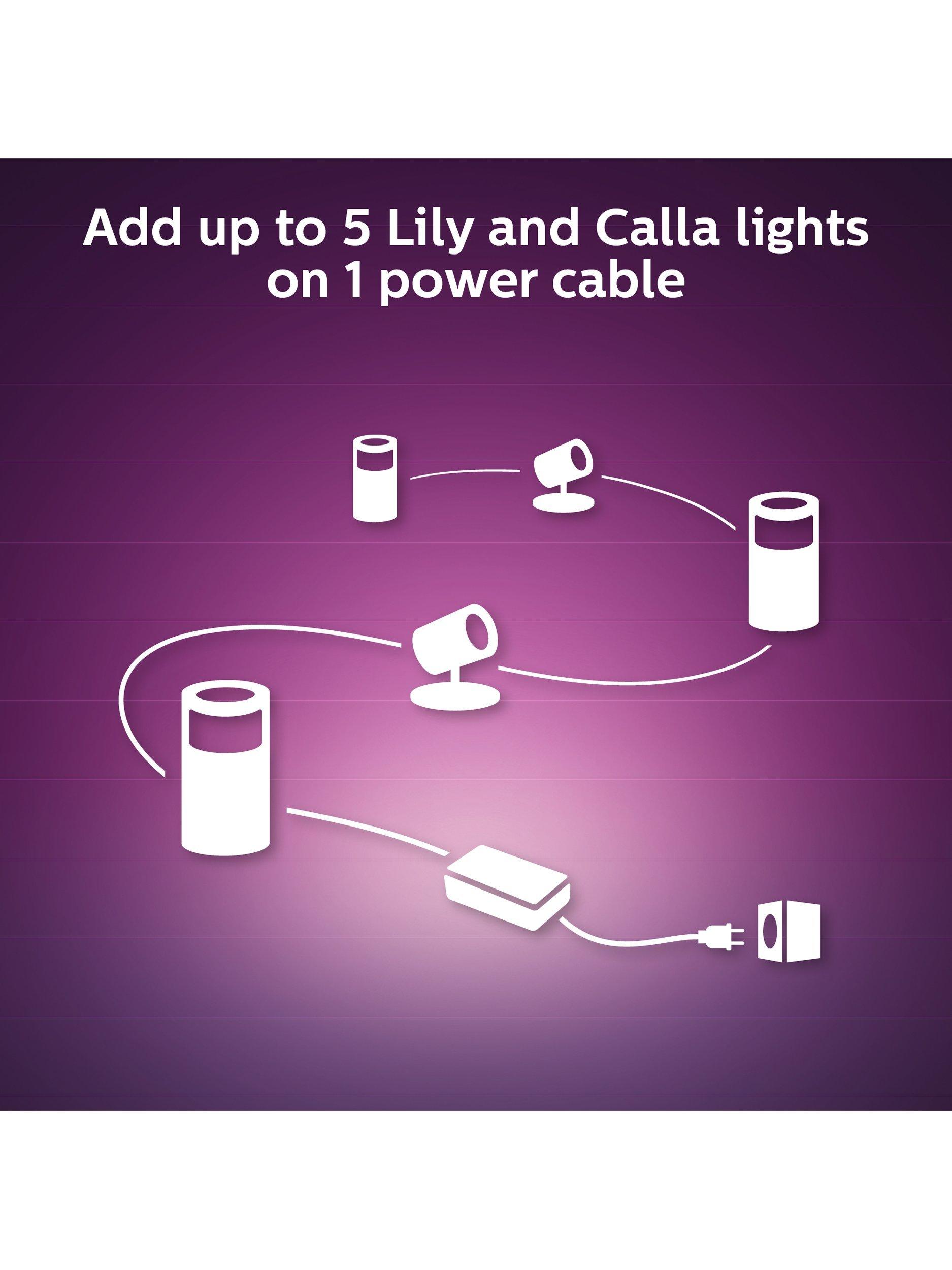 Philips Hue Lily outdoor spotlight base unit with 4 spotlights black, imported from the UK