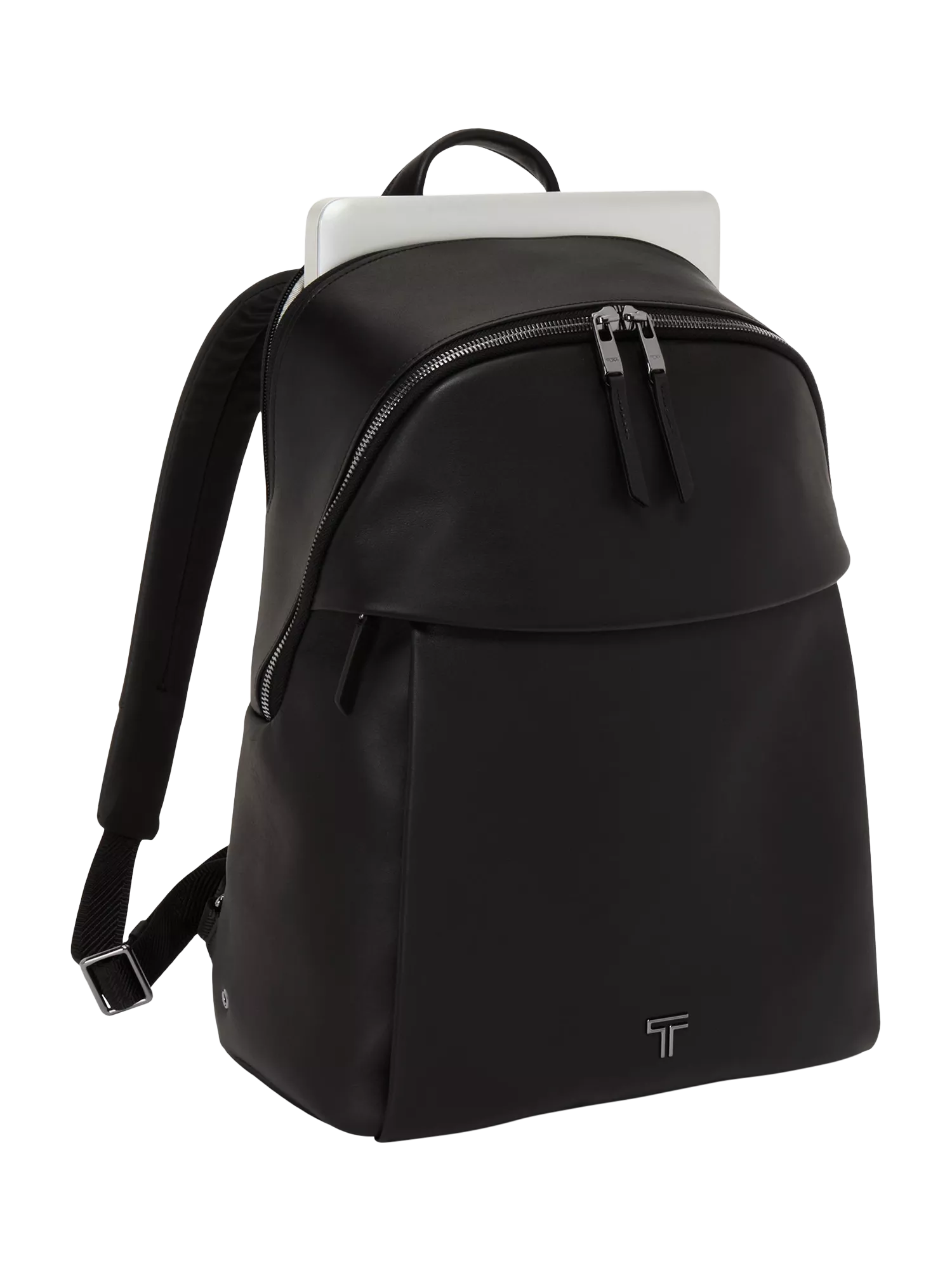 TUMI Voyageur Holland leather backpack black/gunmetal, UK version