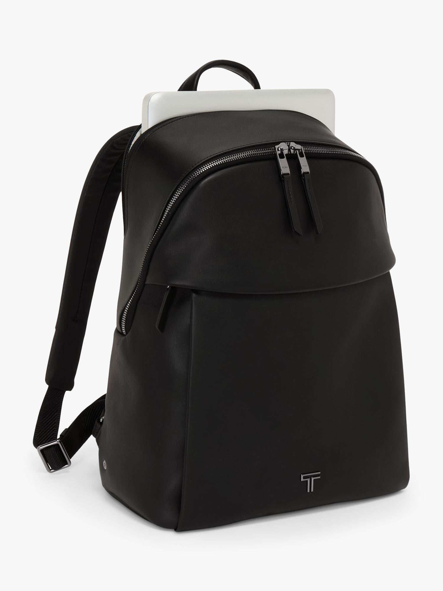 TUMI Voyageur Holland leather backpack black/gunmetal, UK version