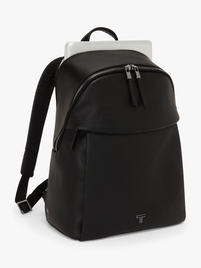 TUMI Voyageur Holland leather backpack black/gunmetal, UK version