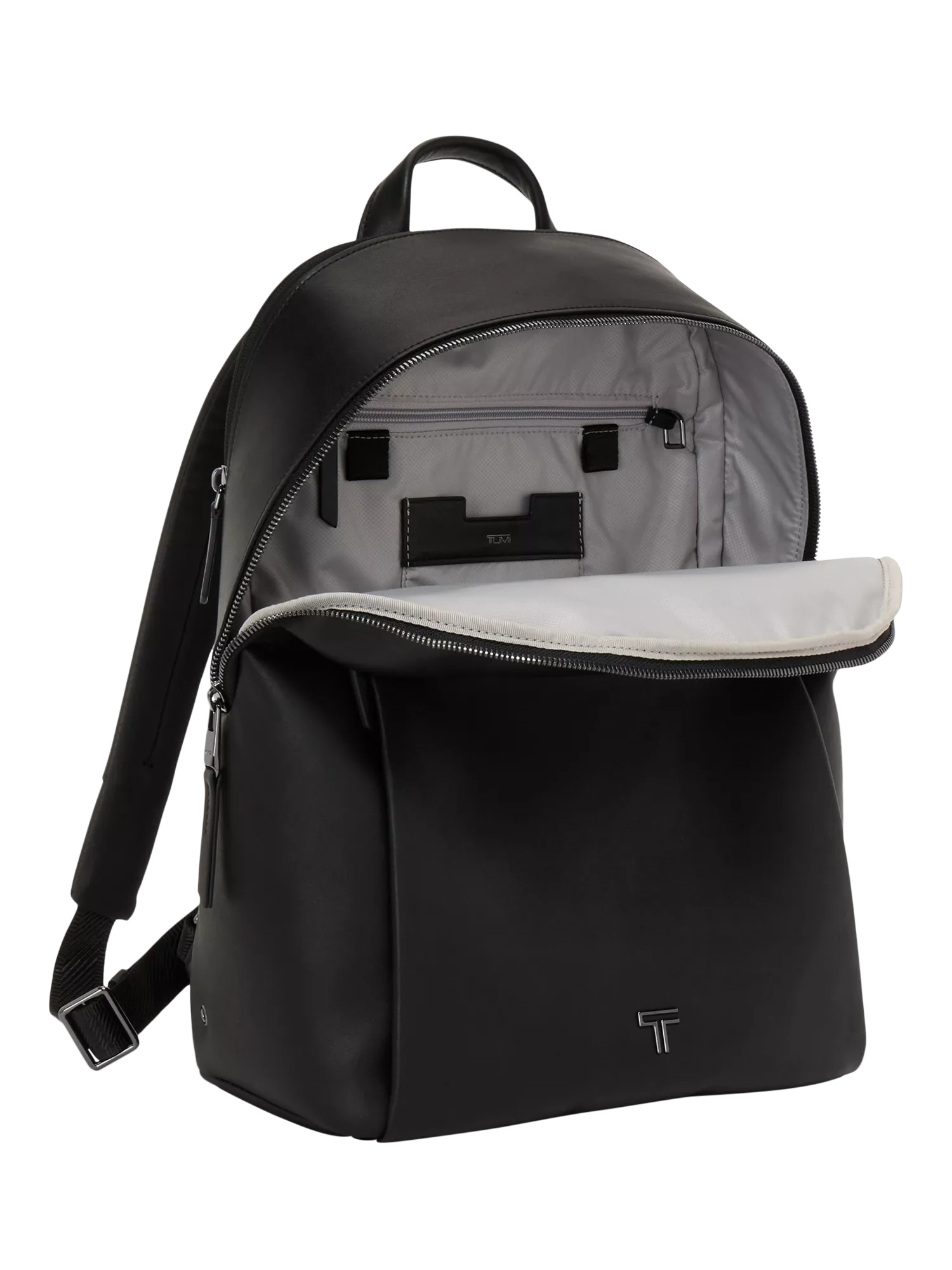 TUMI Voyageur Holland leather backpack black/gunmetal, UK version