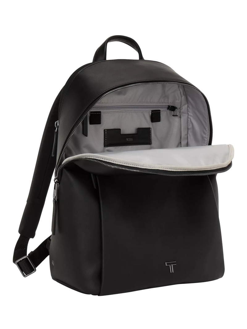 TUMI Voyageur Holland leather backpack black/gunmetal, UK version