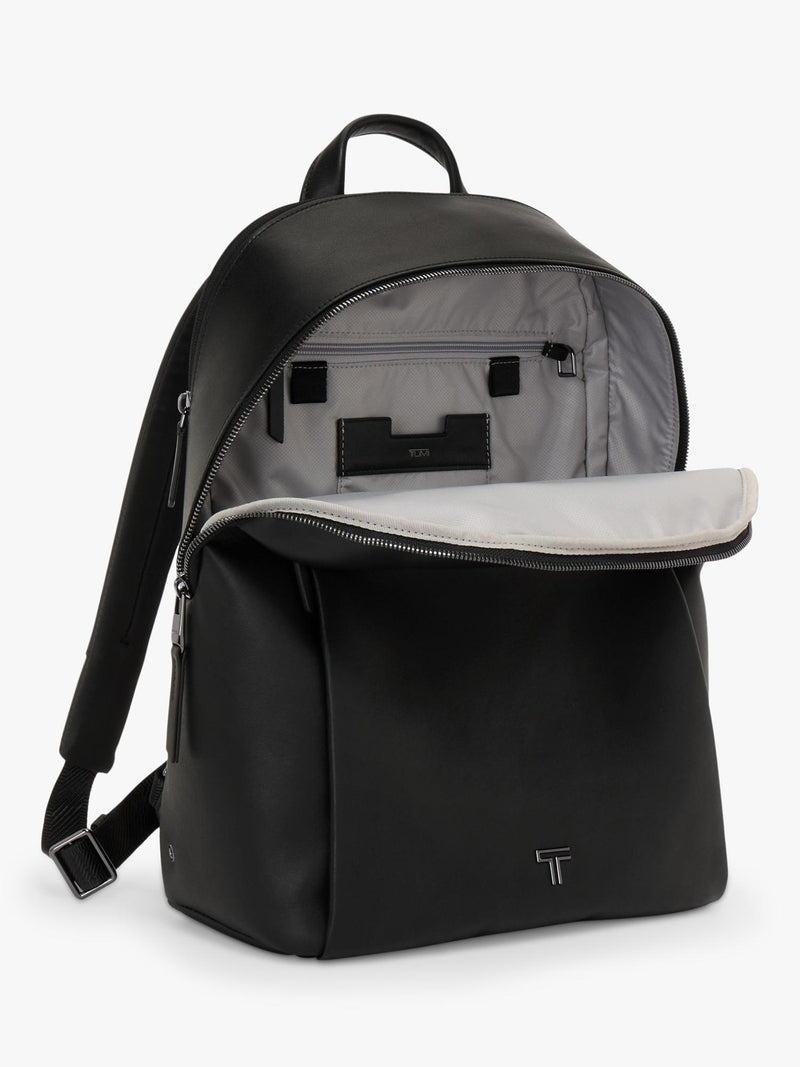 TUMI Voyageur Holland leather backpack black/gunmetal, UK version