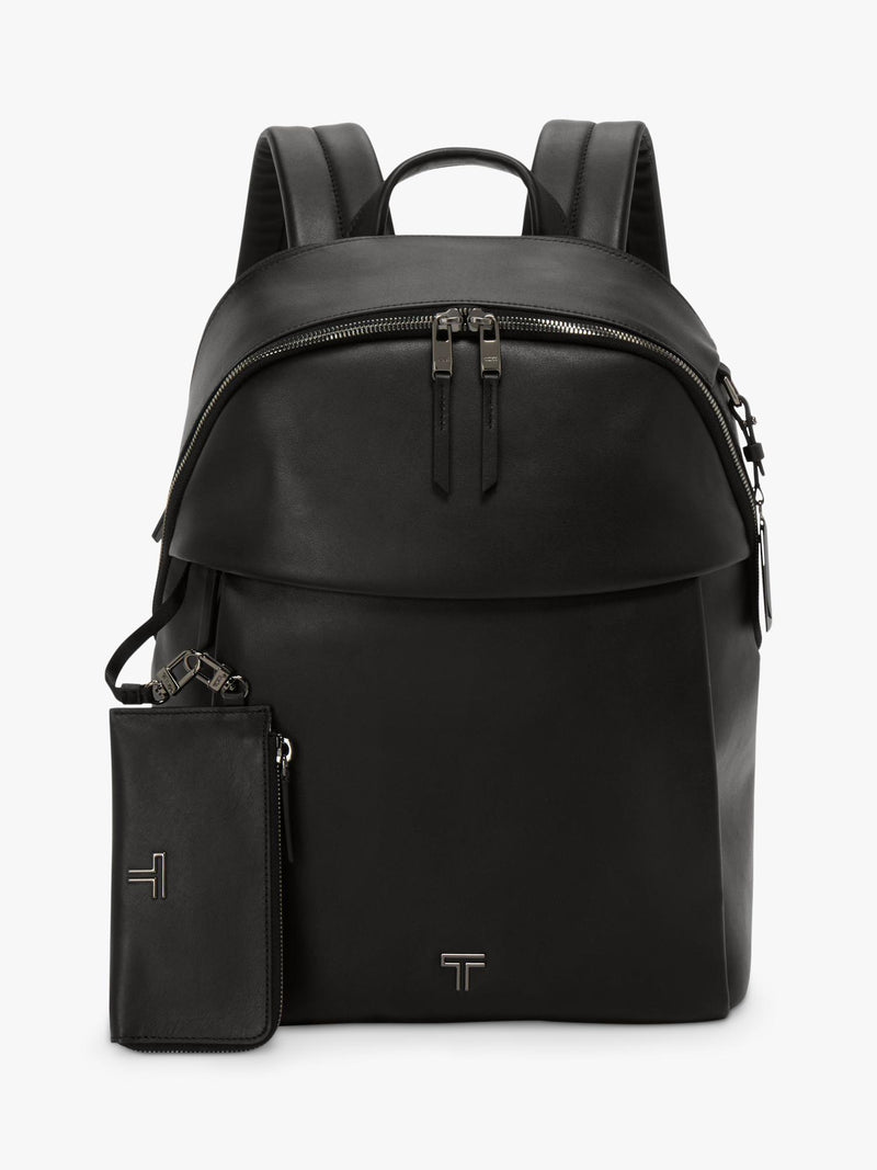 TUMI Voyageur Holland leather backpack black/gunmetal, UK version