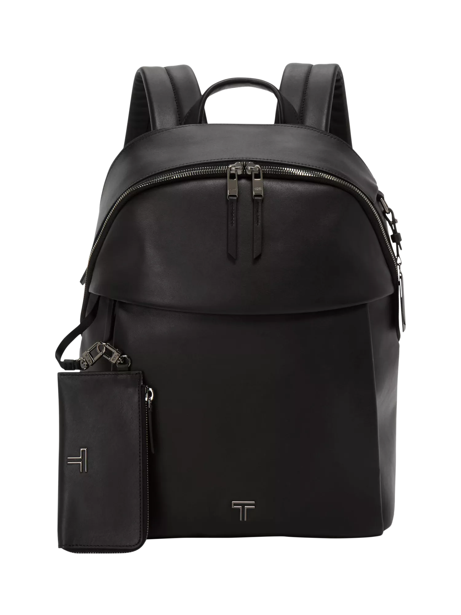 TUMI Voyageur Holland leather backpack black/gunmetal, UK version